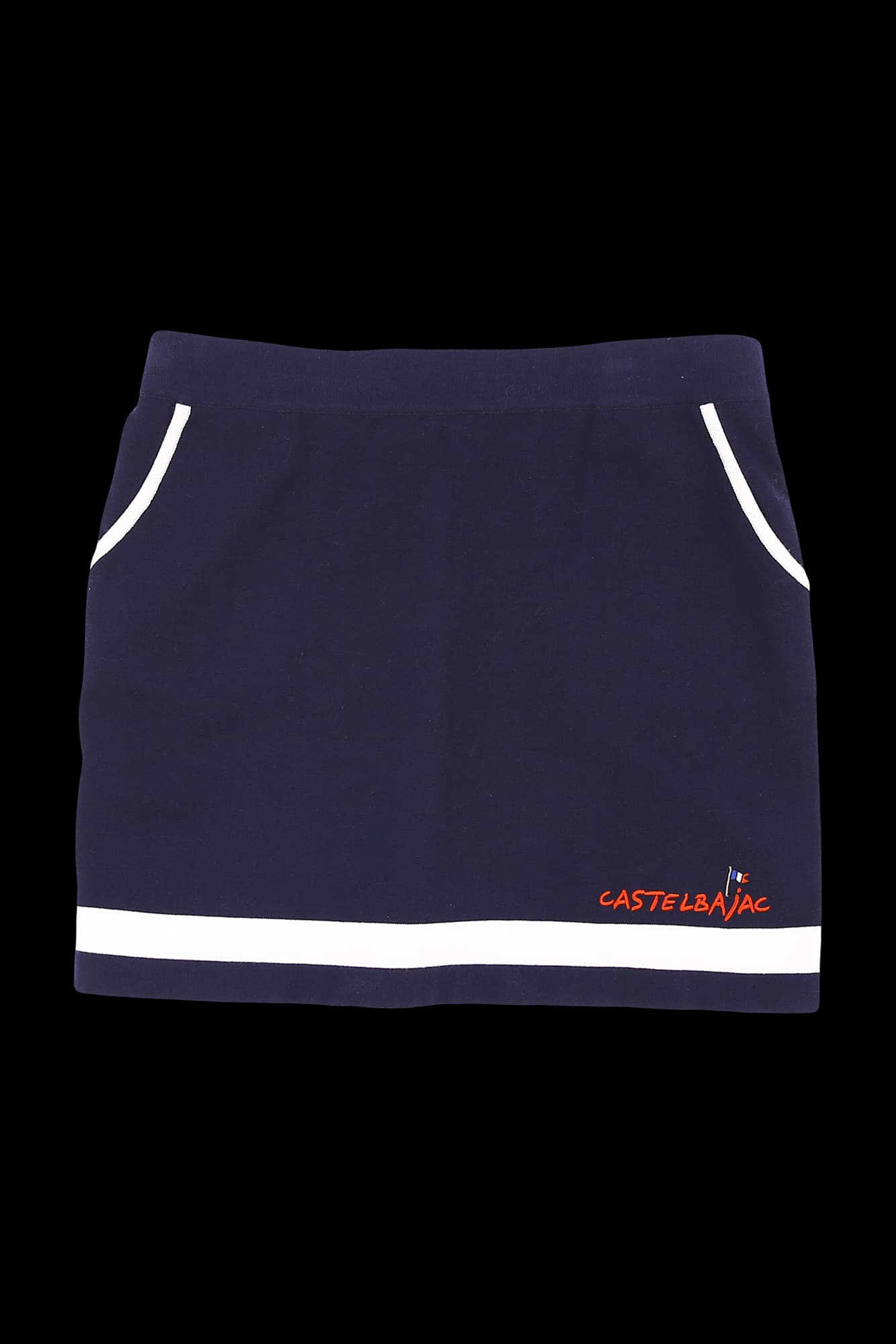 배색 니트 스커트