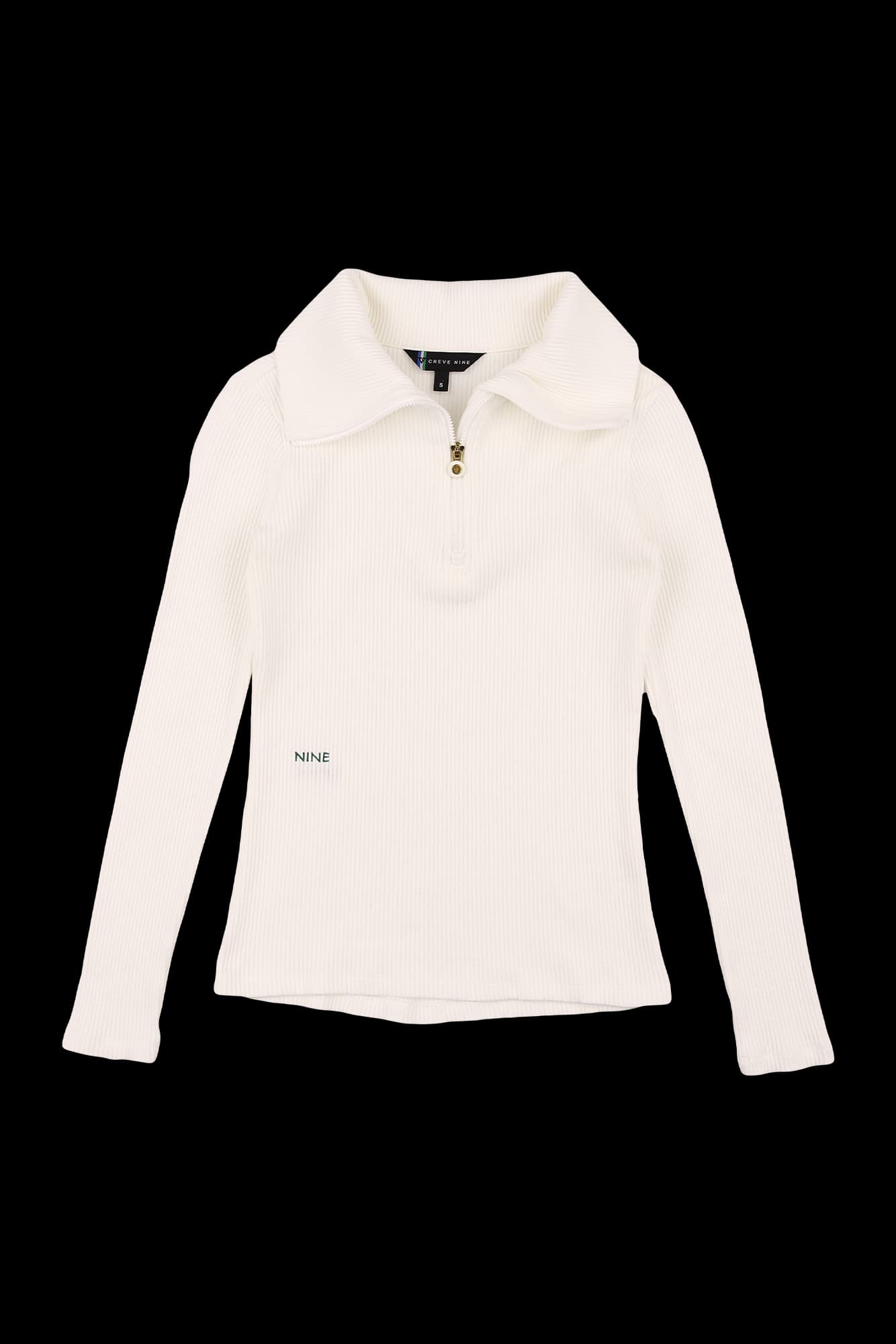 반집업 카라 골지 긴팔 티셔츠