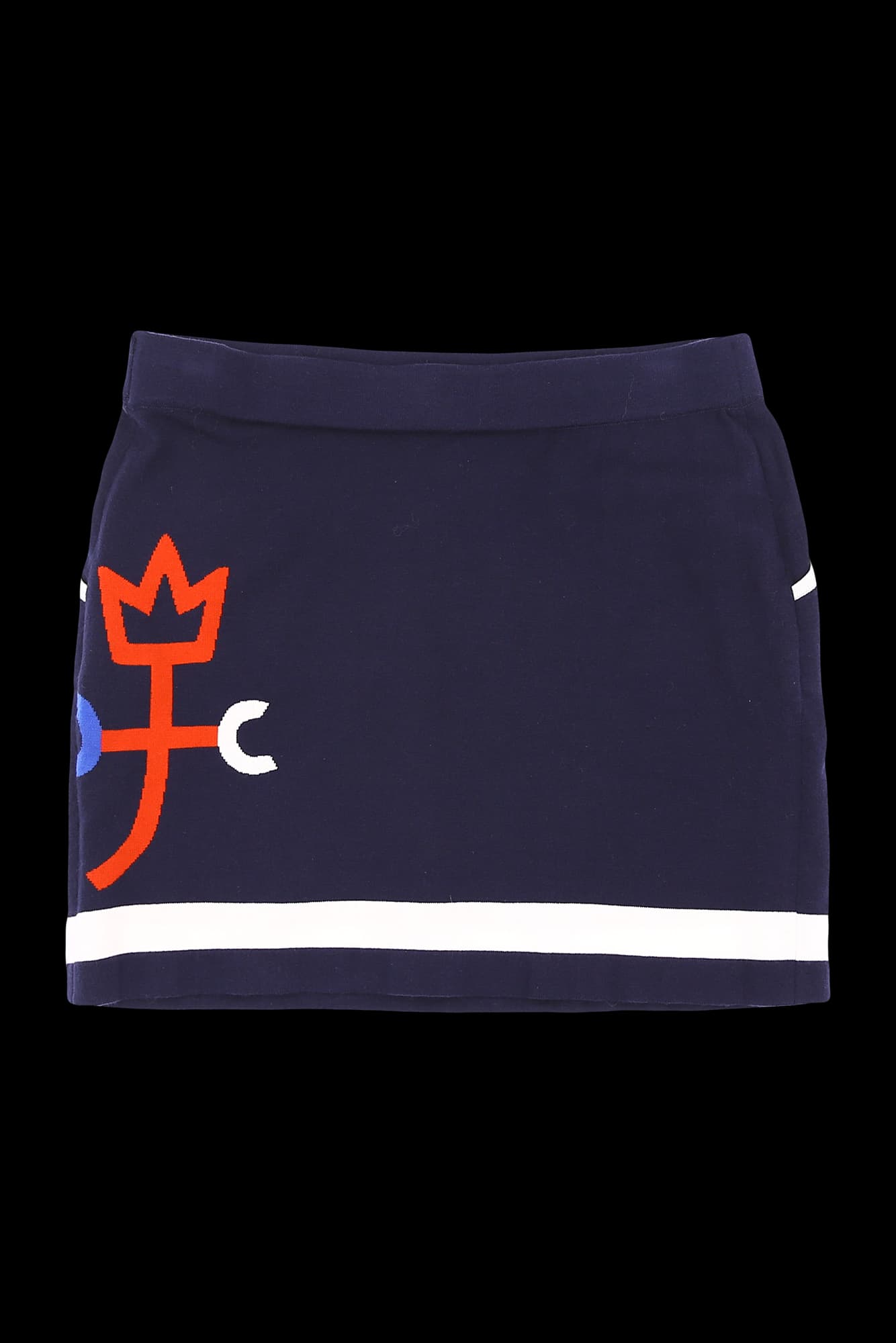 배색 니트 스커트