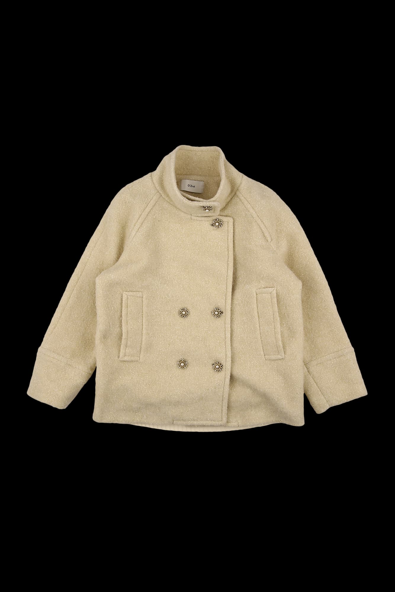 트위드 니트 배색 자켓