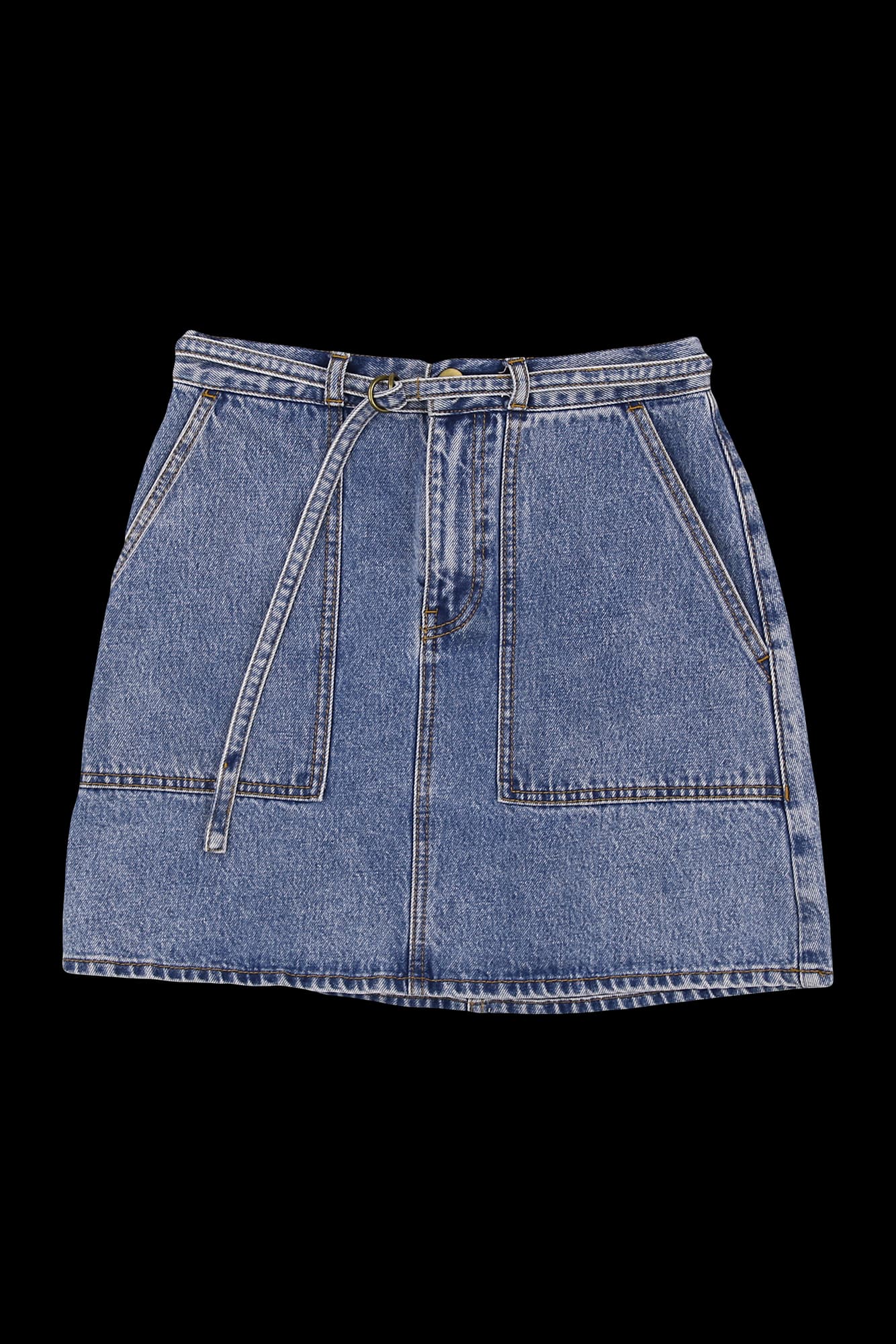 벨트 데님 스커트