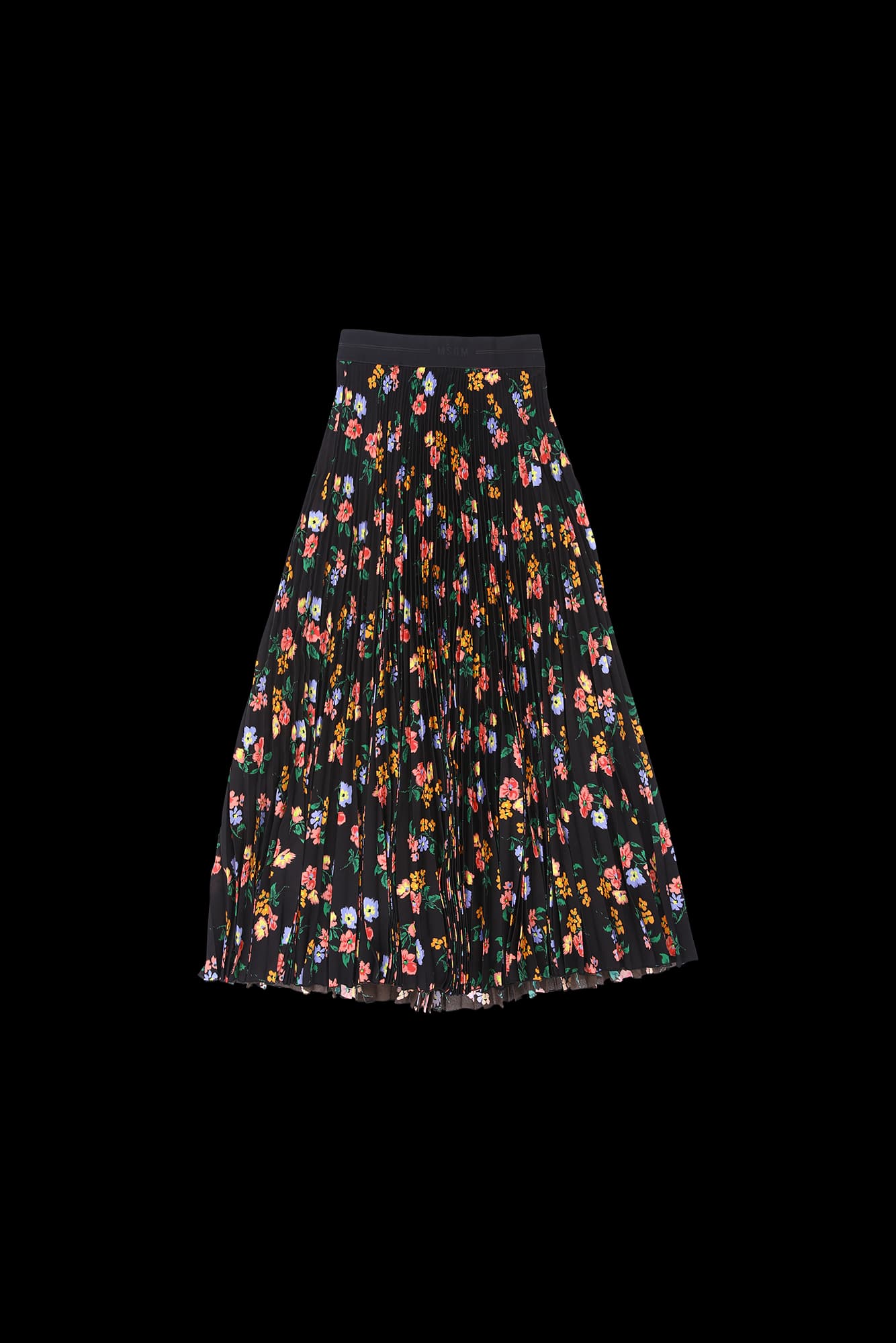 플라워 패턴 플리츠 스커트