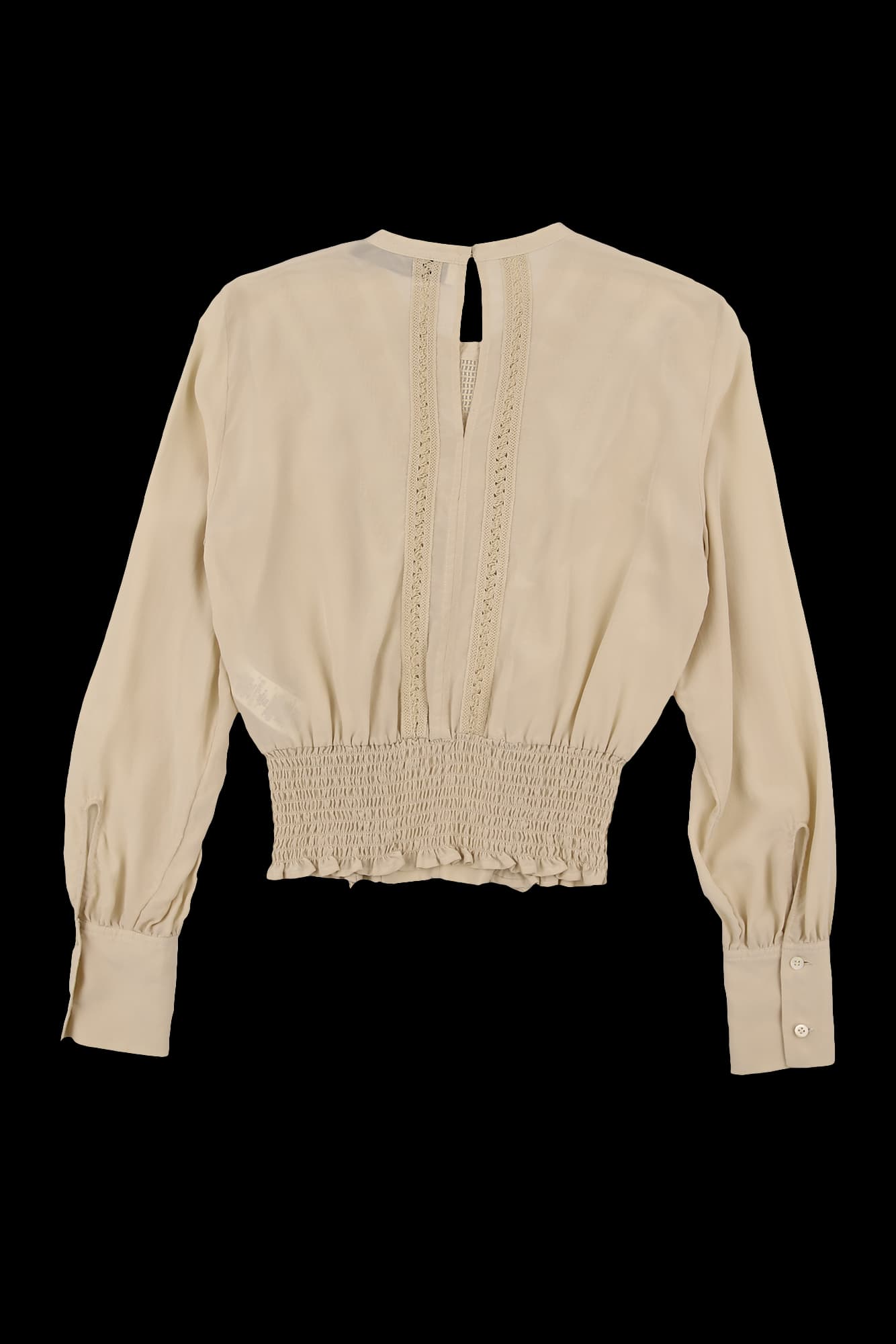 프릴 레이스 밴딩 블라우스