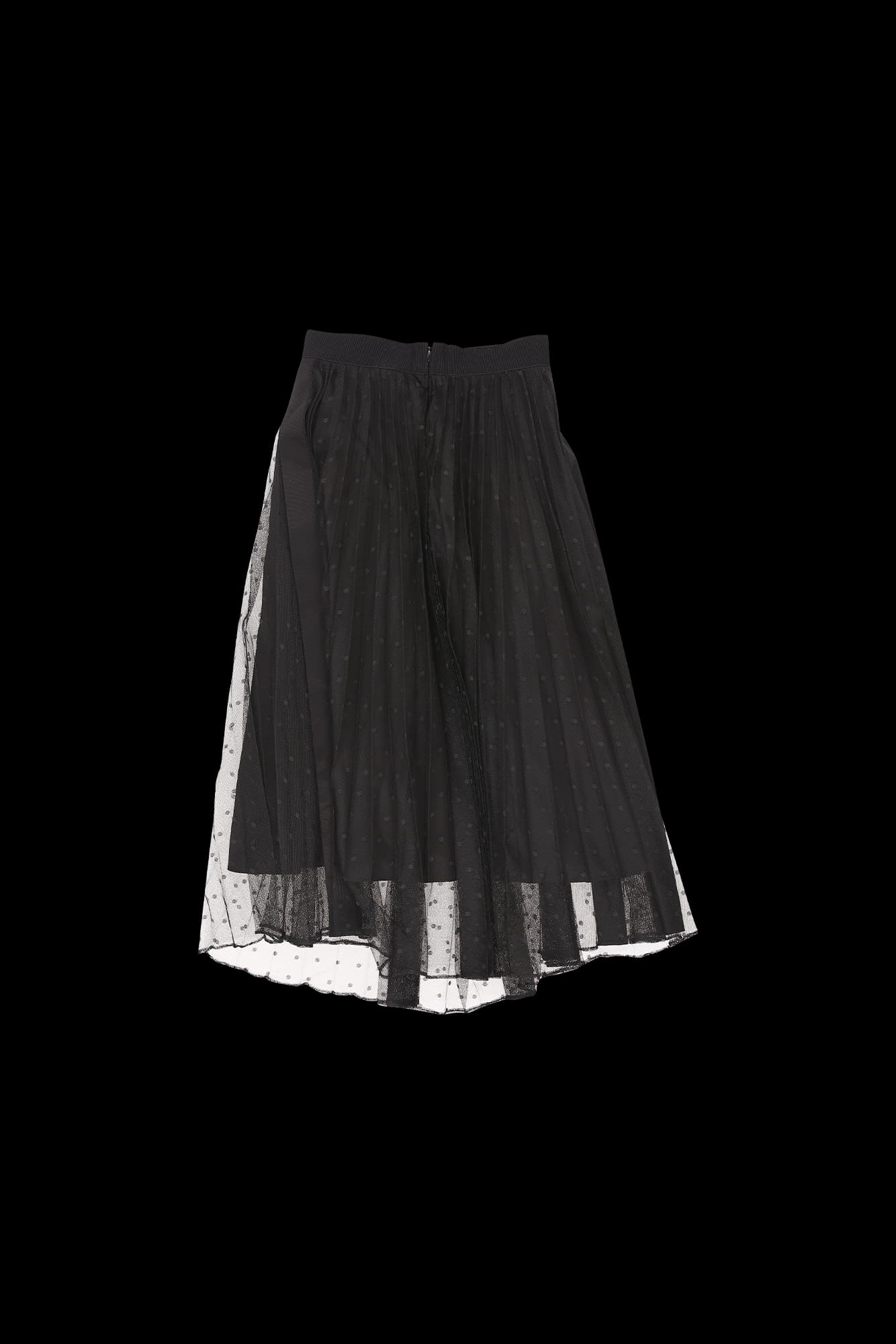 도트 레이스 롱 스커트