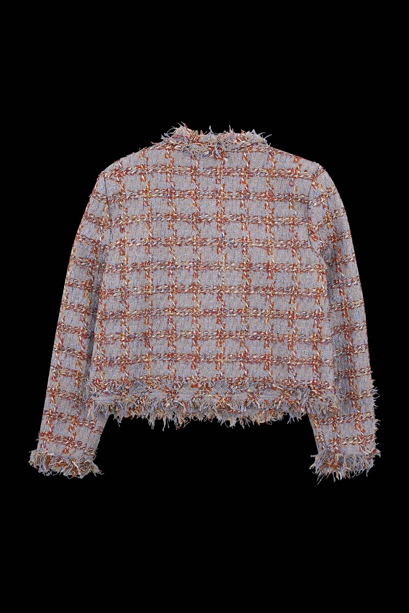 라운드 멀티 컬러 트위드 자켓