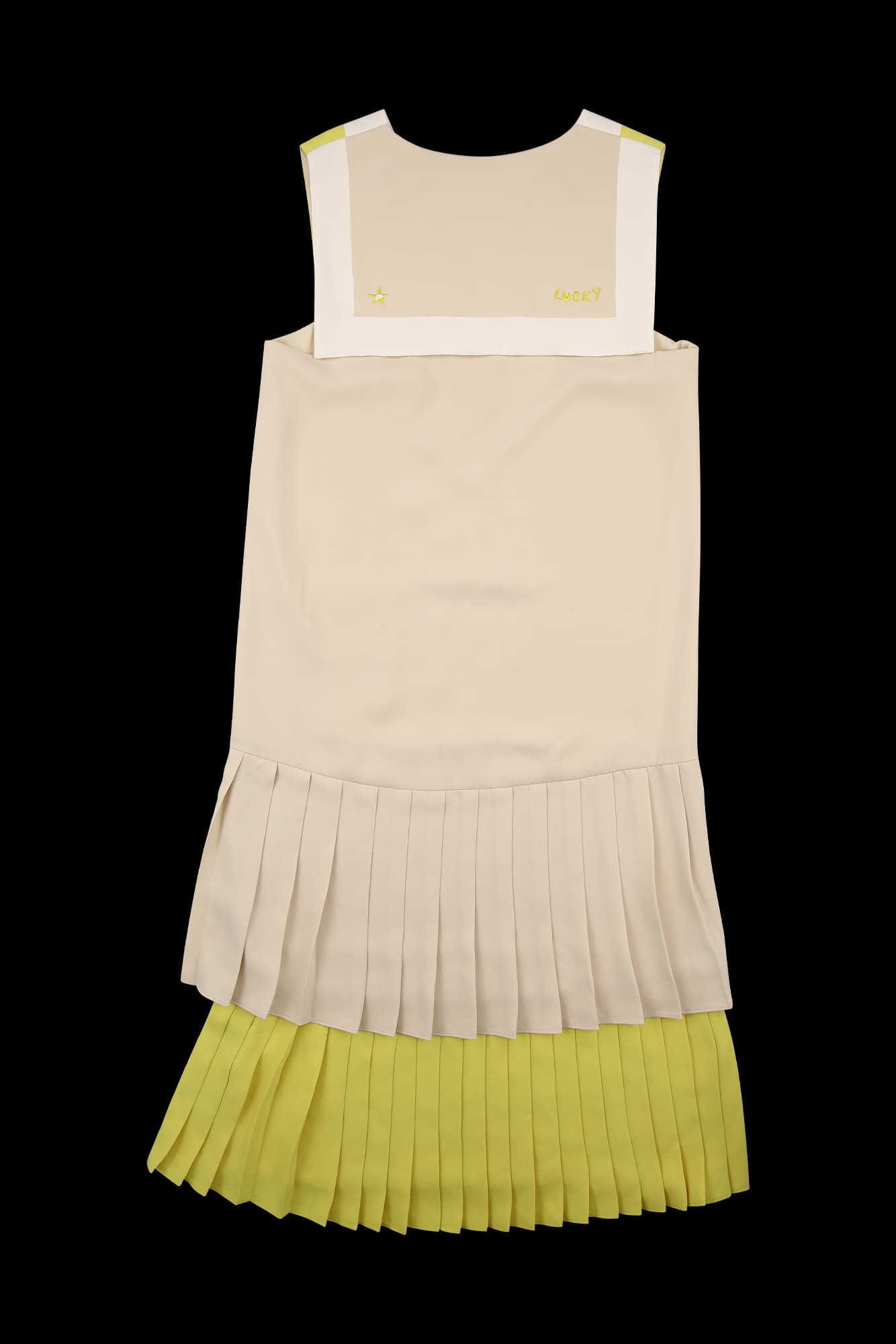 이중 플리츠 민소매 원피스