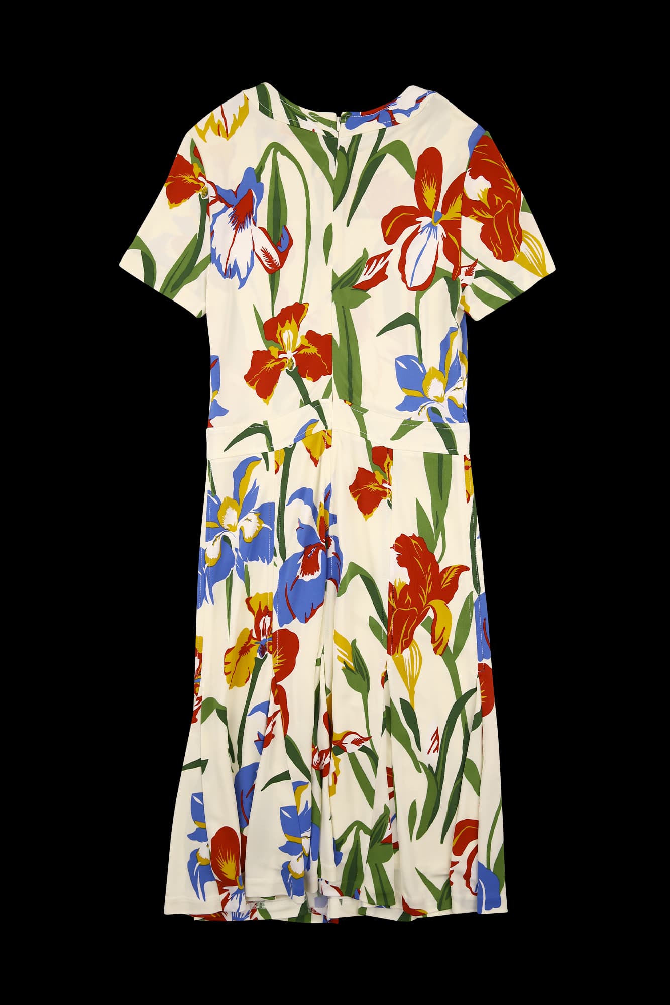 플라워 패턴 반팔 롱 원피스