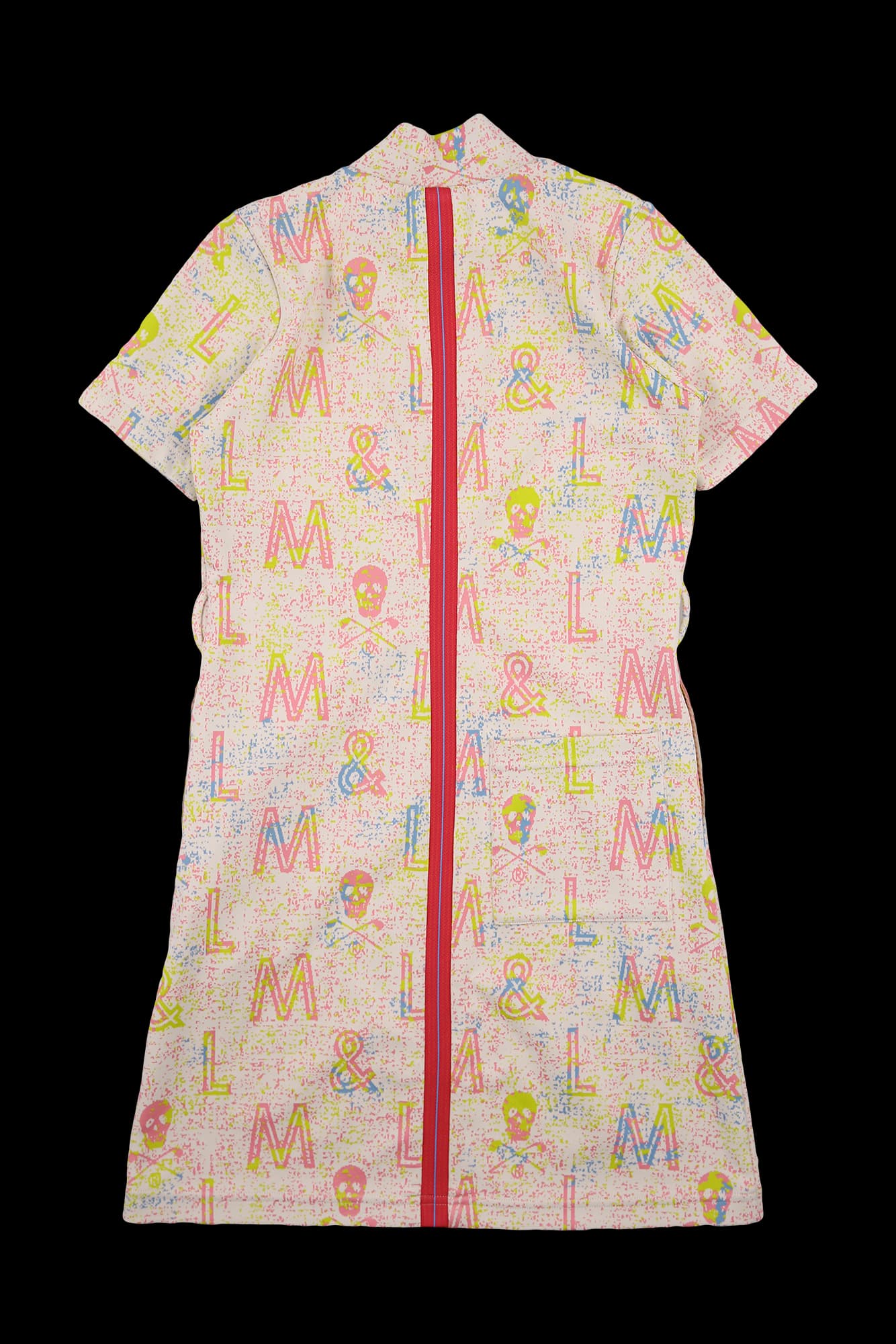 로고 패턴 반팔 원피스