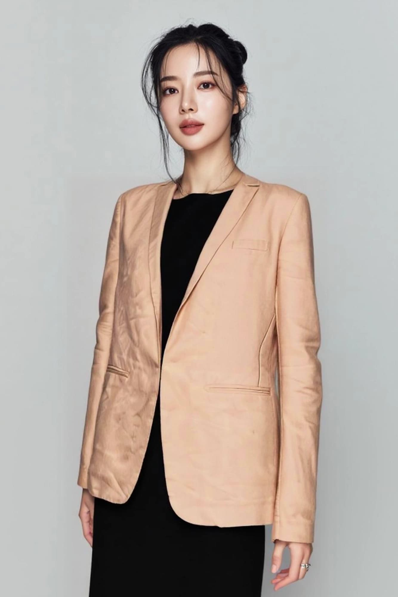 노버튼 카라 자켓