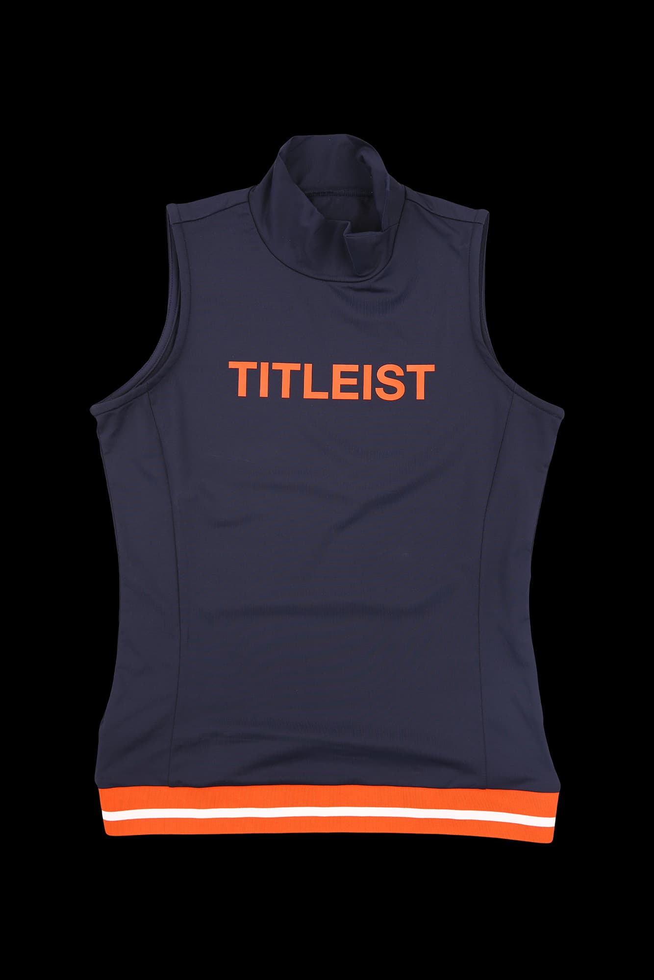 하이넥 트임 슬리브리스 티셔츠