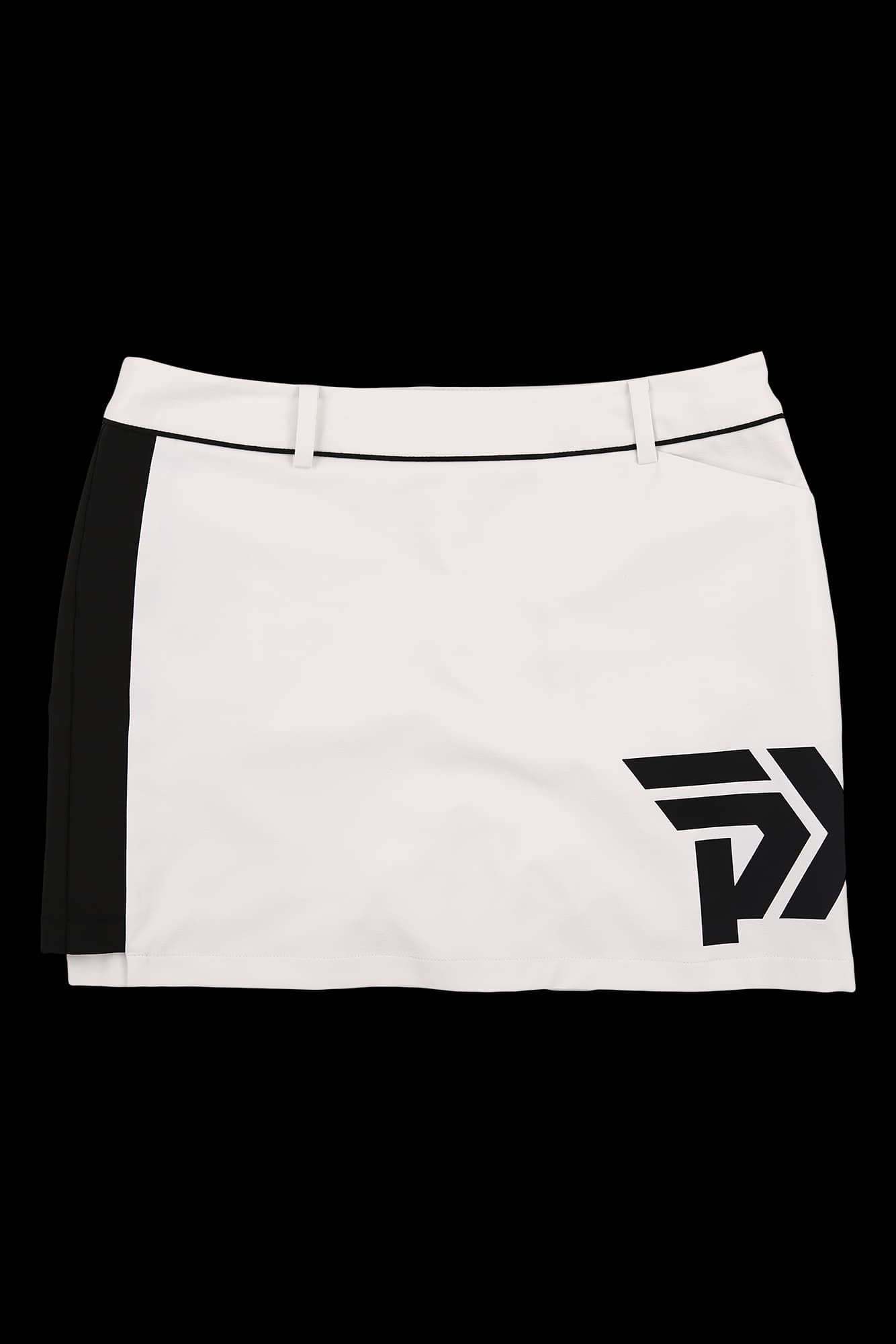 빅 로고 배색 스커트