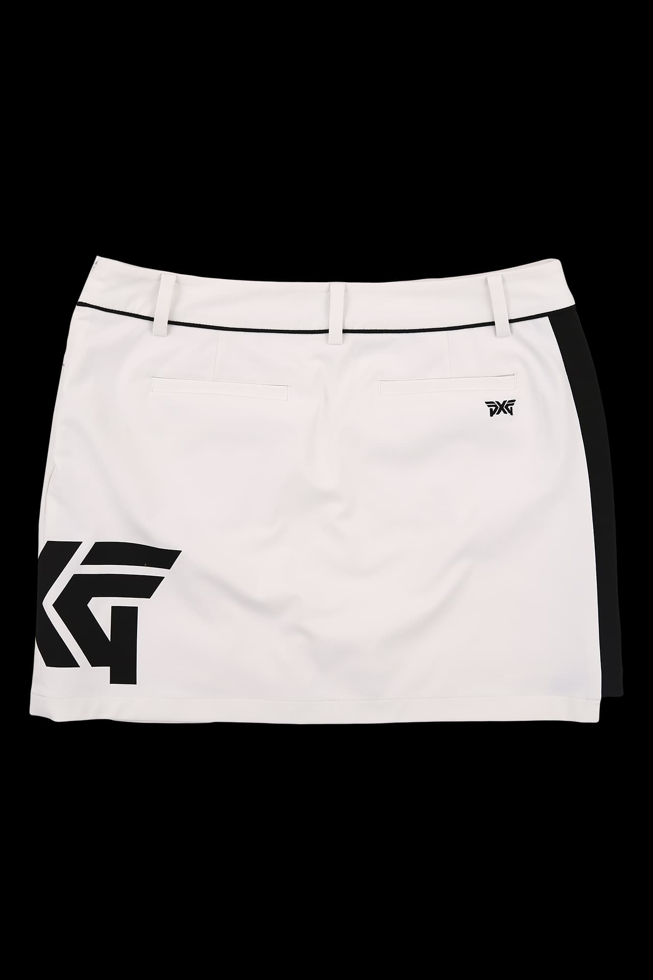 빅 로고 배색 스커트