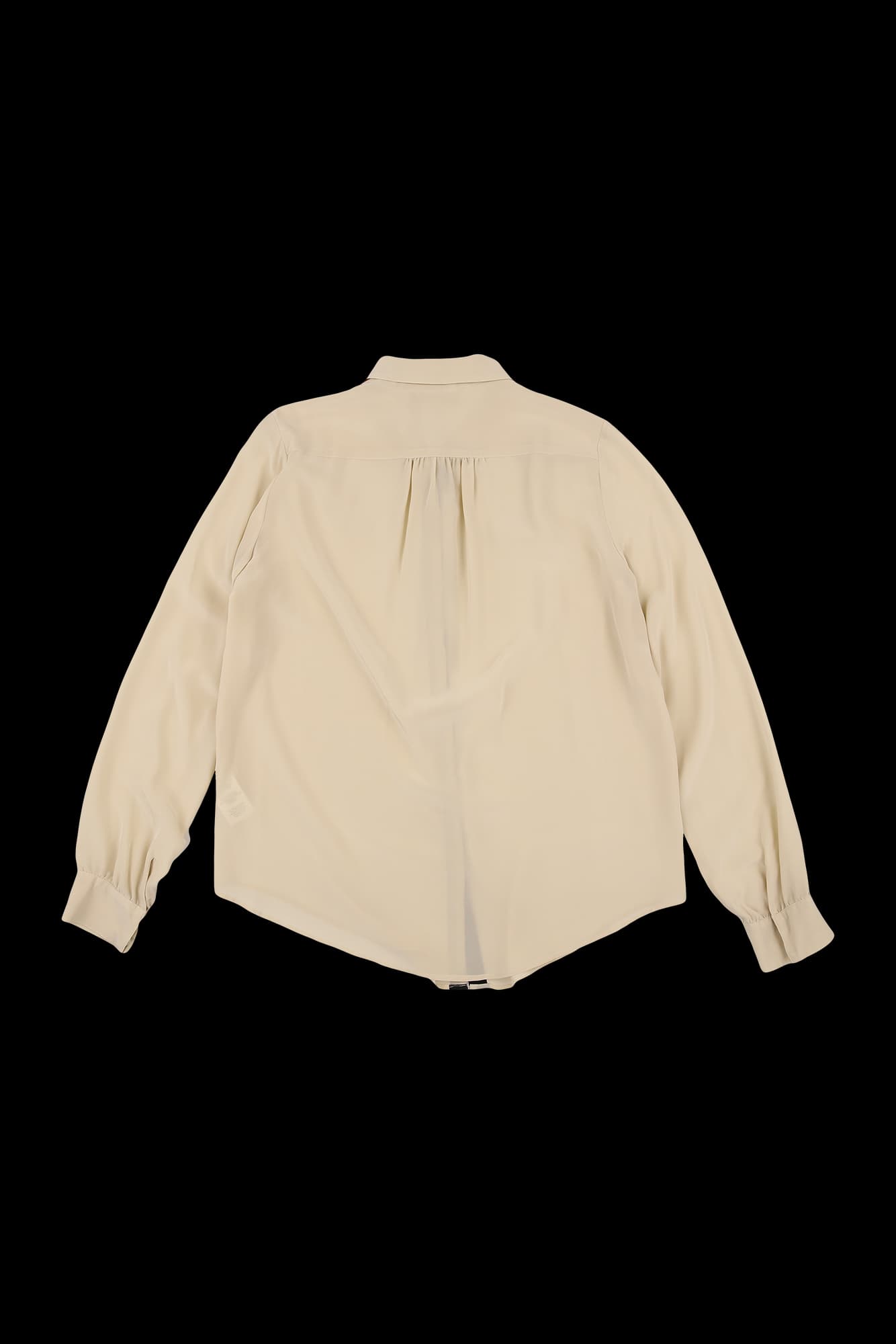 배색 라인 긴팔 블라우스