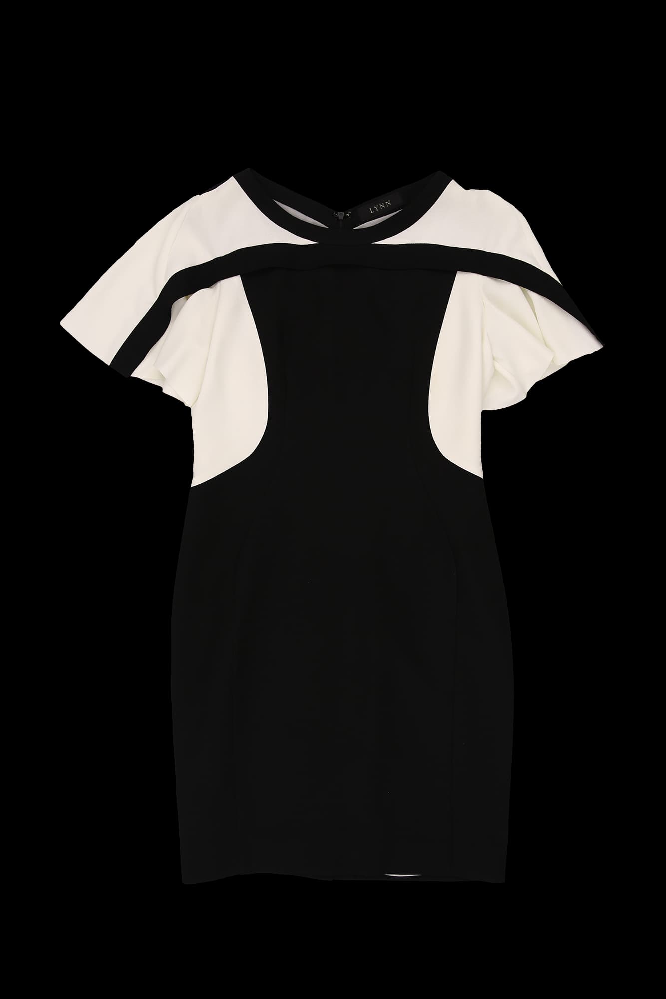 소매 배색 반팔 원피스