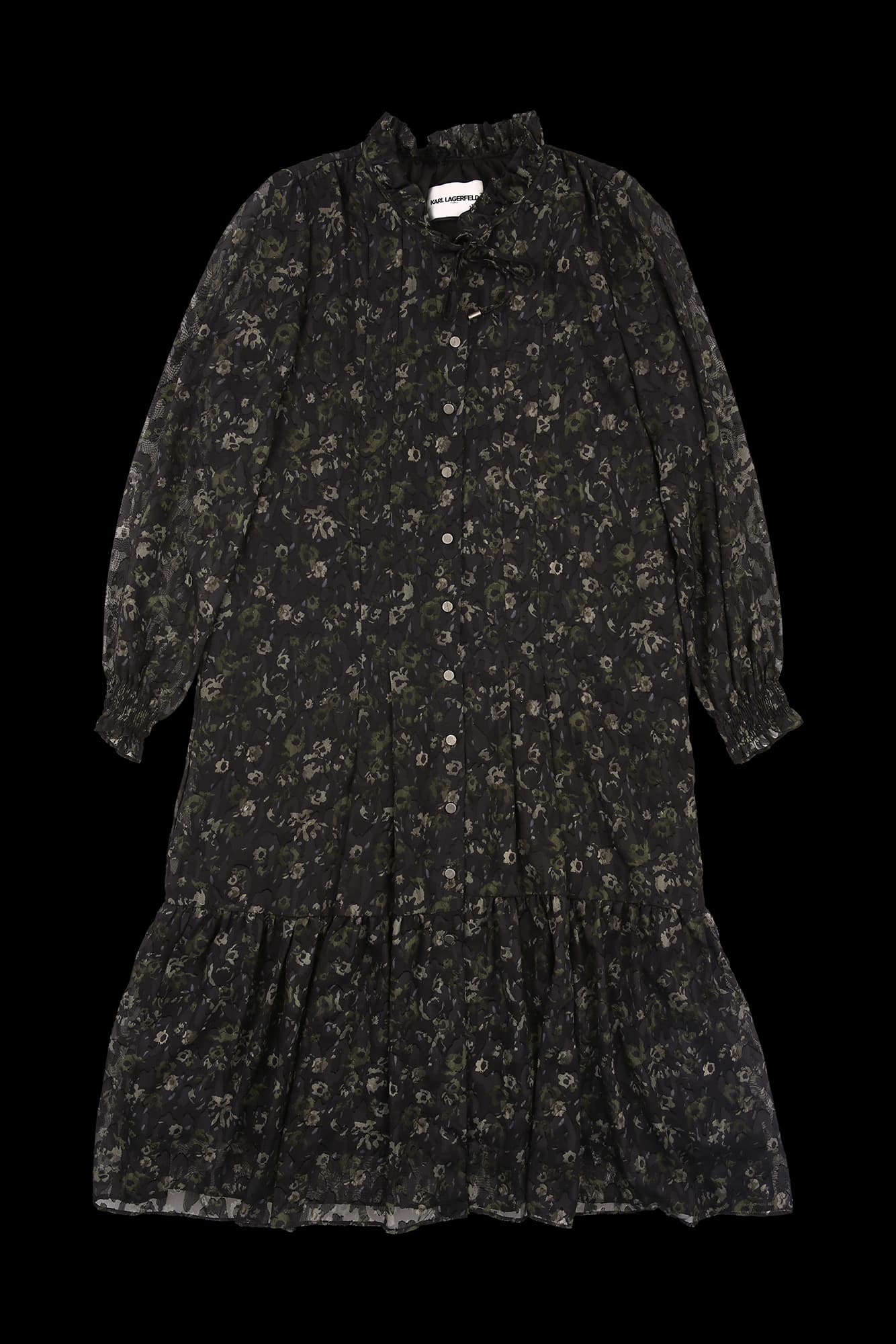 플라워 패턴 셔링 원피스