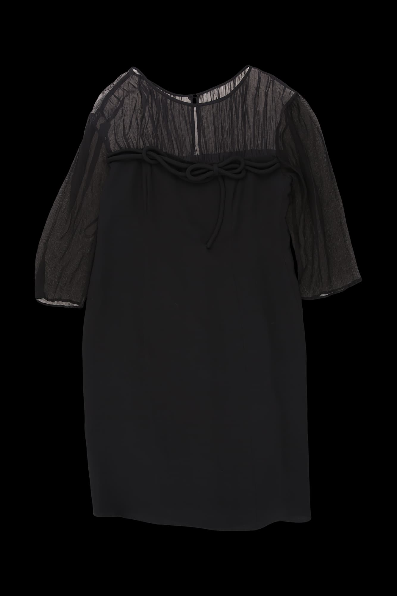 리본 스트랩 미디 원피스