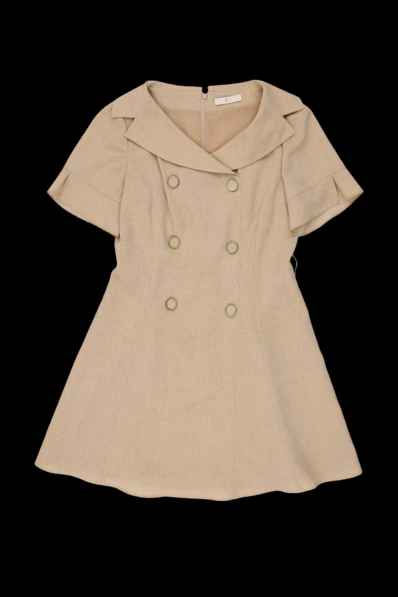 더블 버튼 반팔 원피스