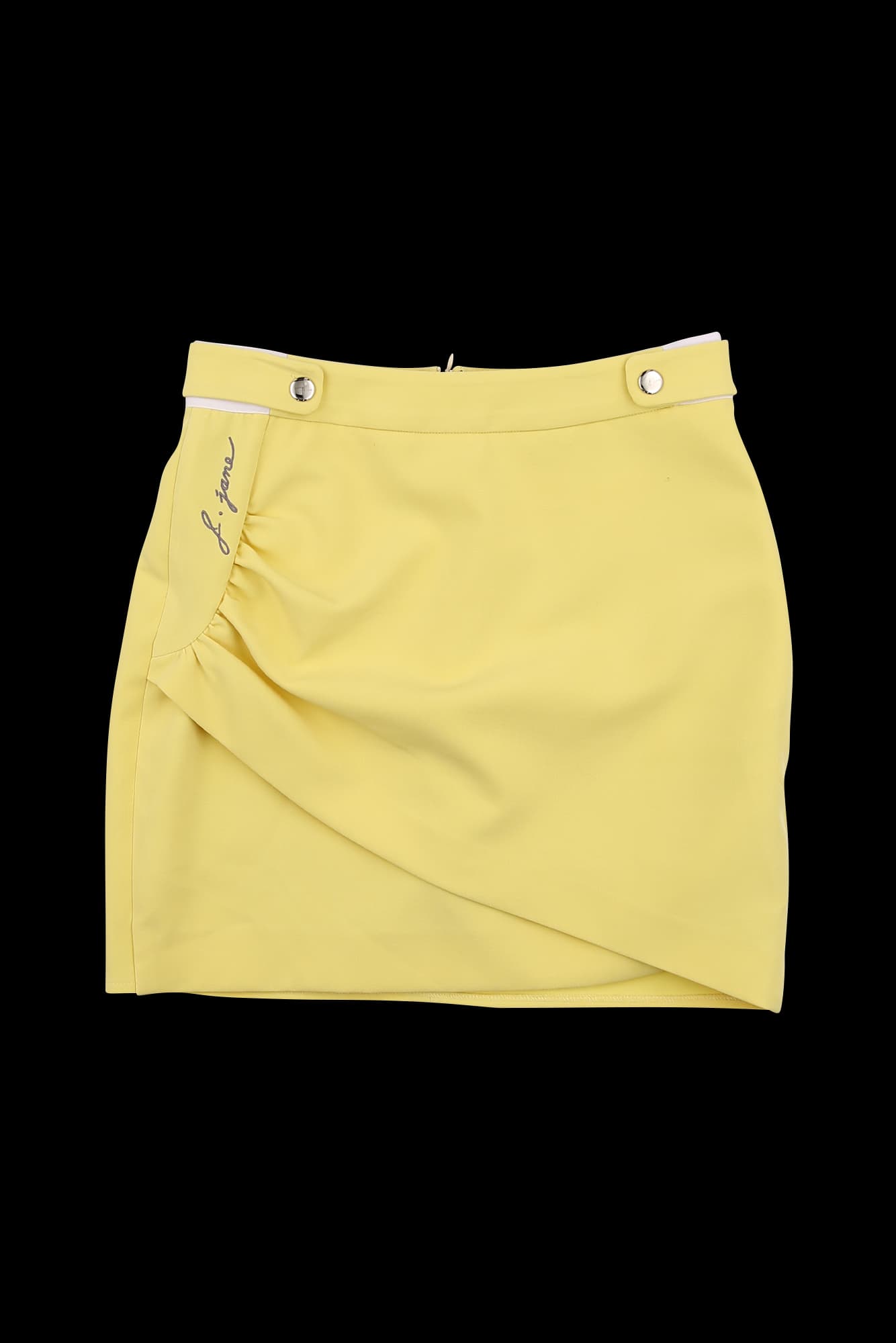 사선 셔링 포인트 스커트