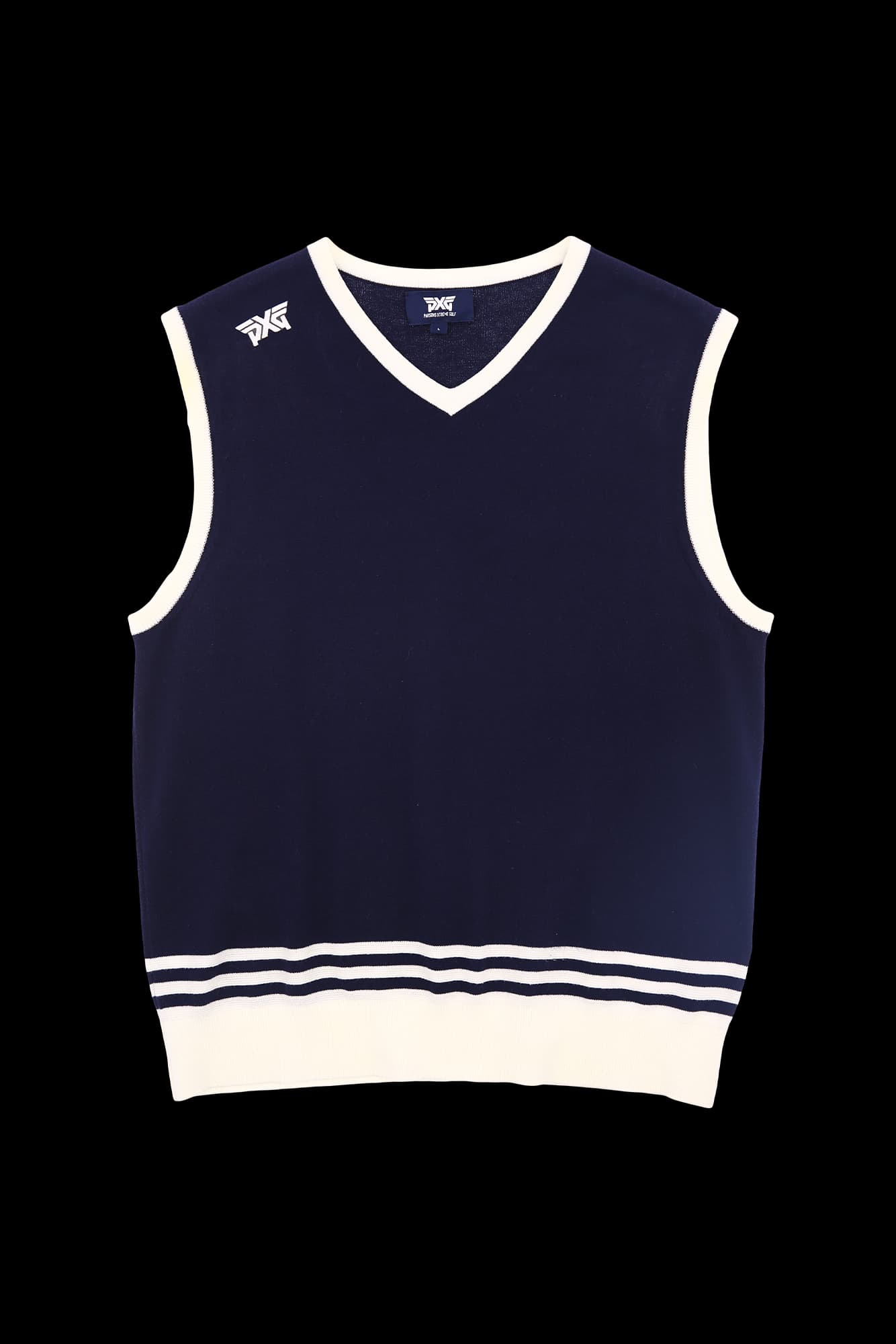 배색 브이넥 니트 베스트