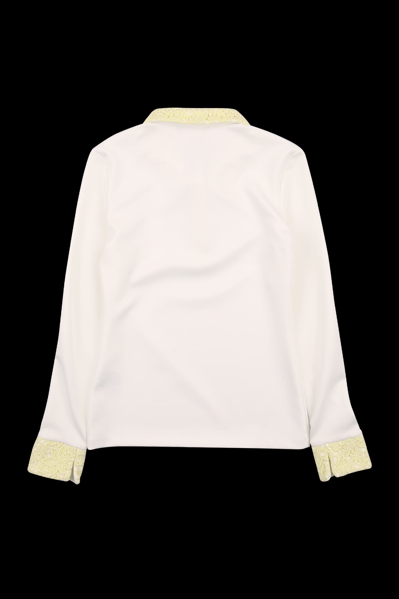 레이스 카라 긴팔 티셔츠