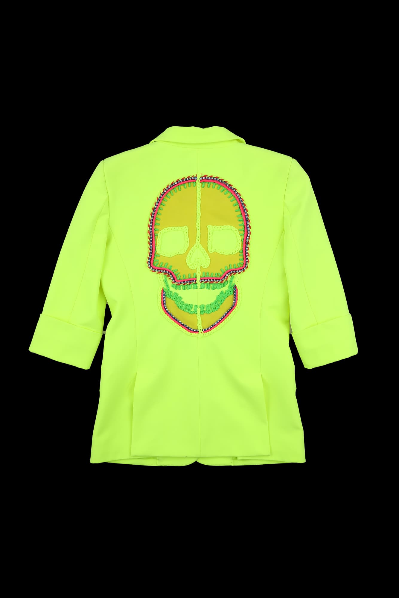 해골 패치 원버튼 자켓