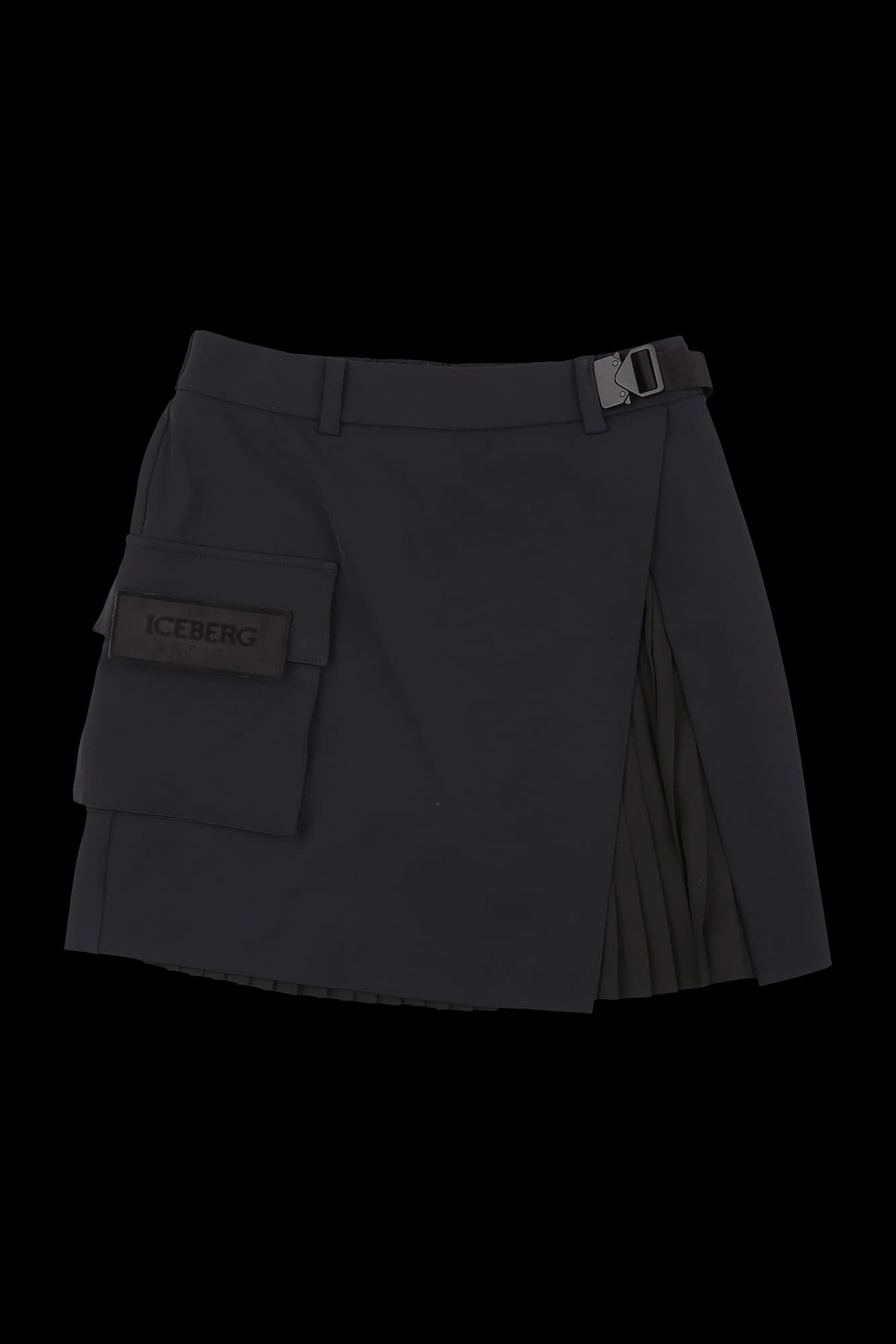 로고 패치 포켓 플리츠 스커트