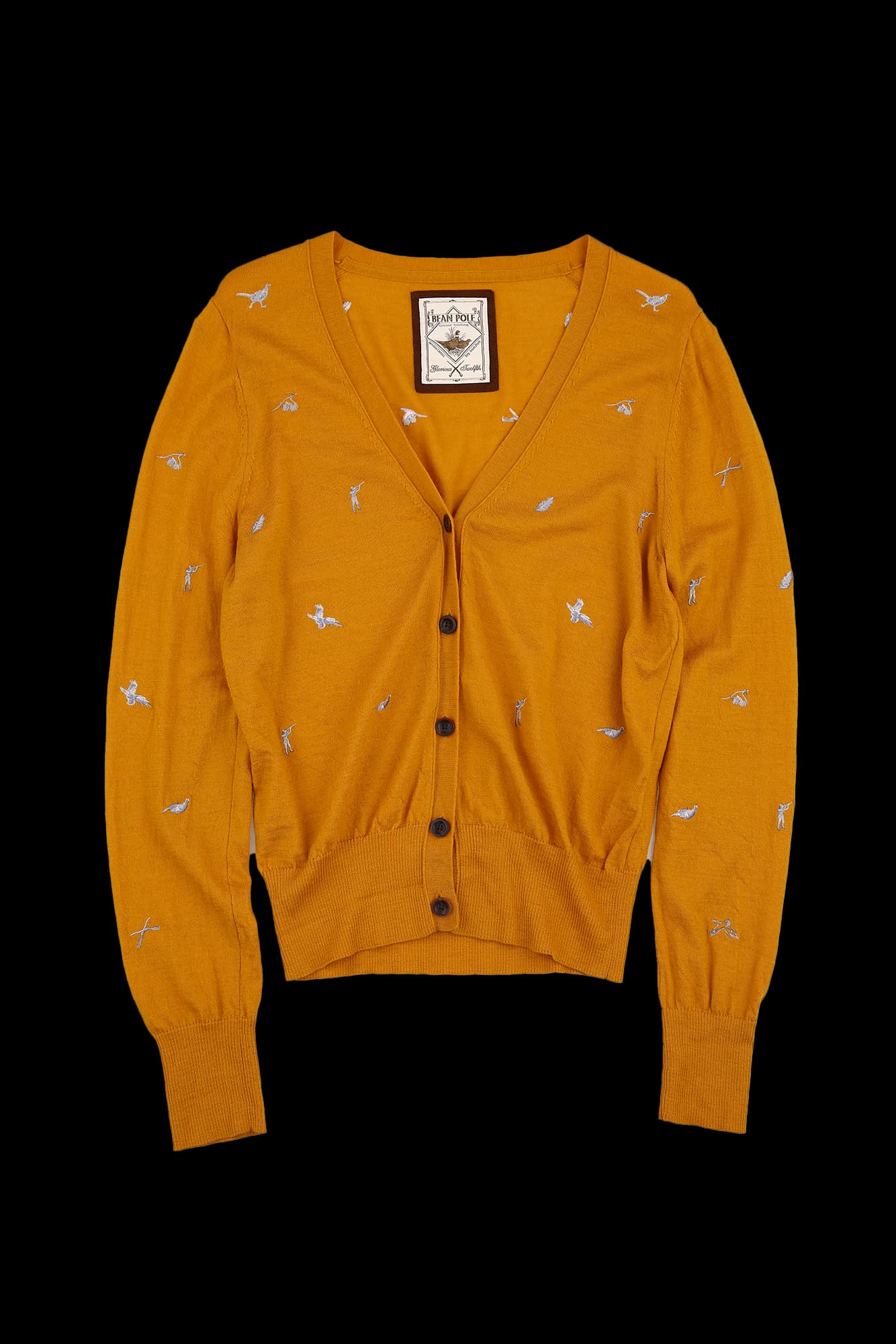 자수 패턴 긴팔 가디건