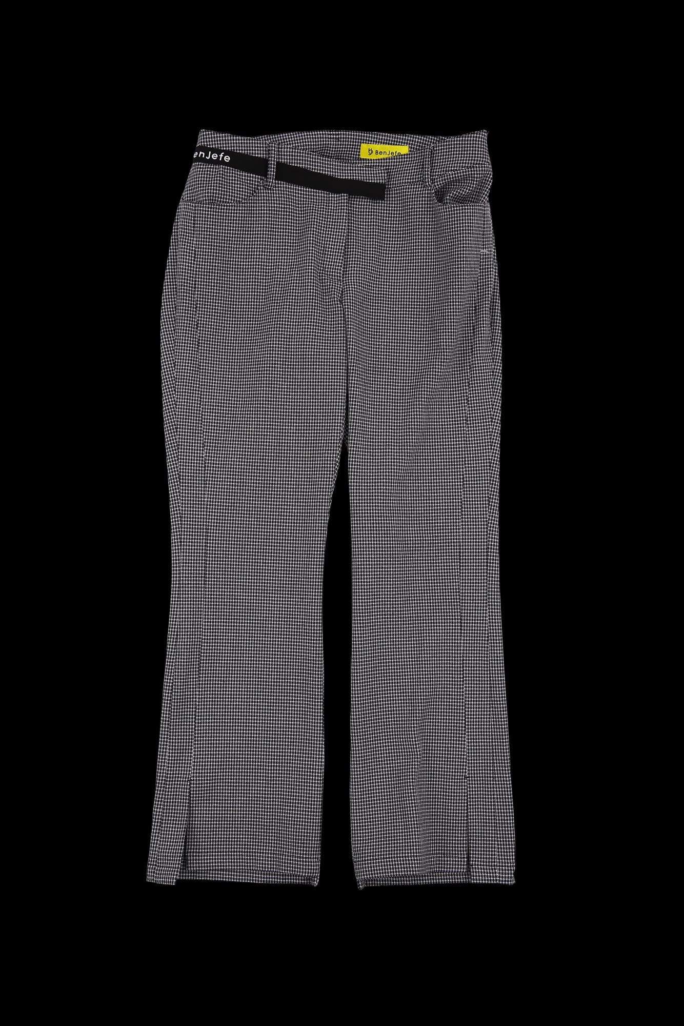 체크 패턴 롱팬츠