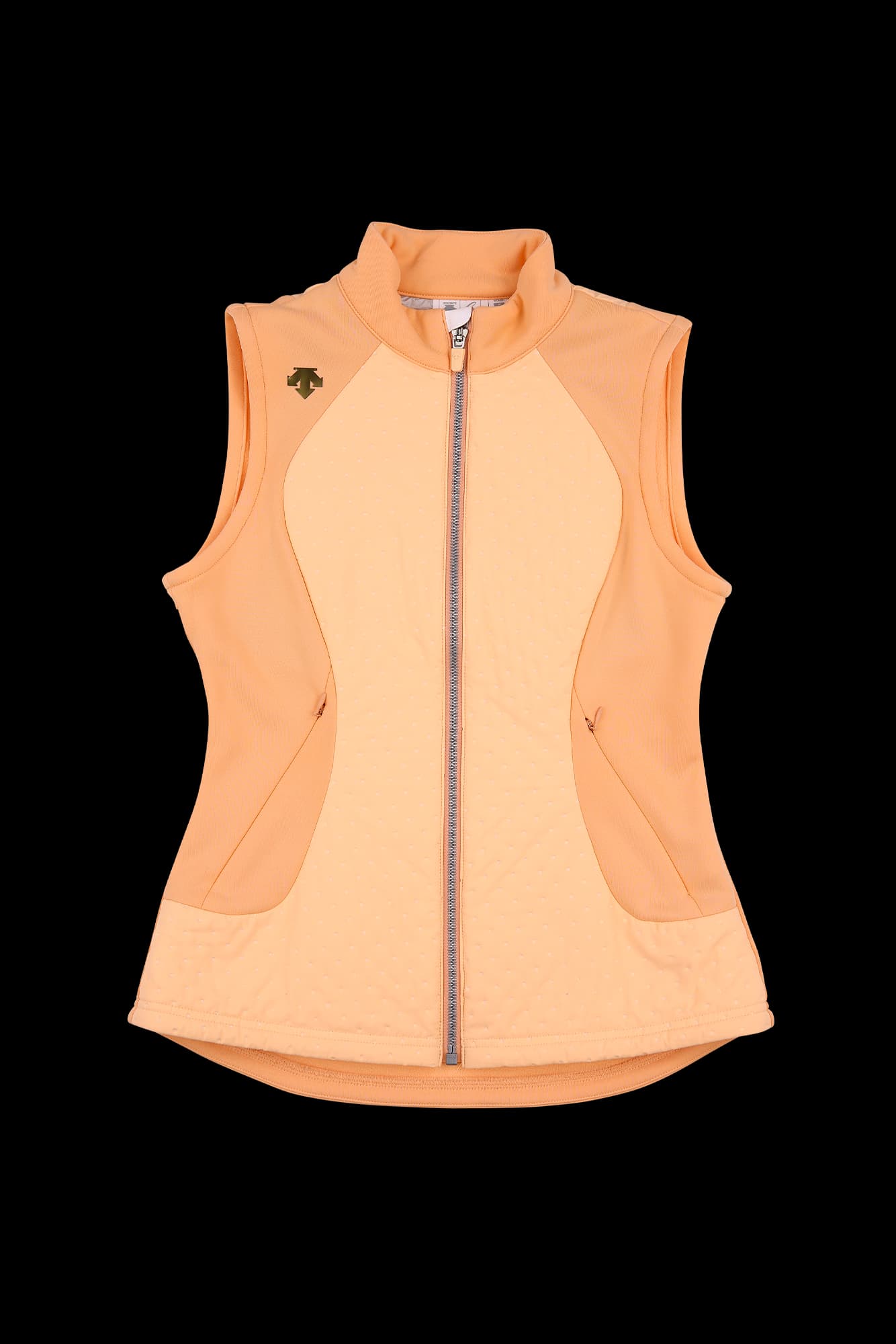 배색 기모 민소매 집업