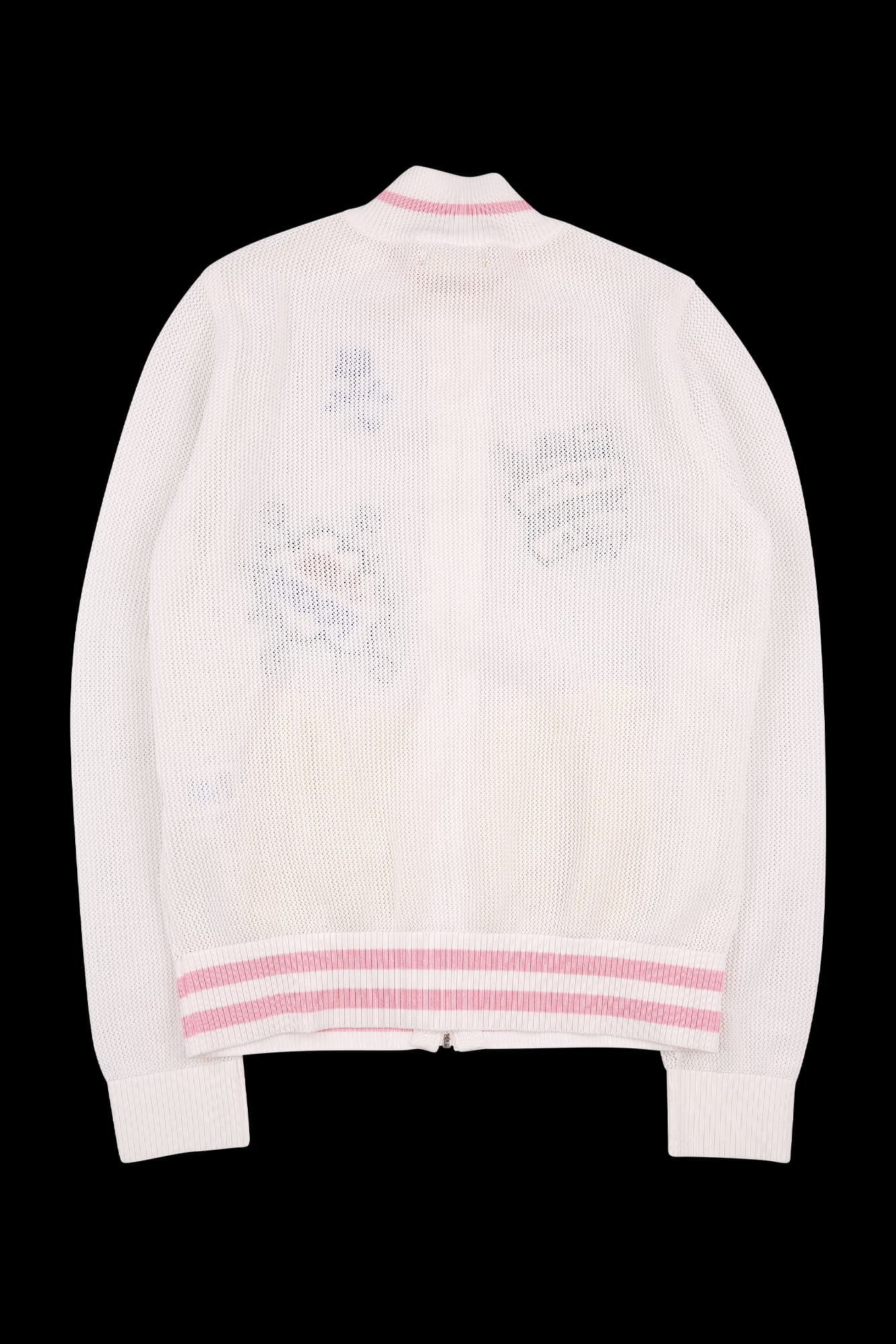 배색 시스루 집업 자켓