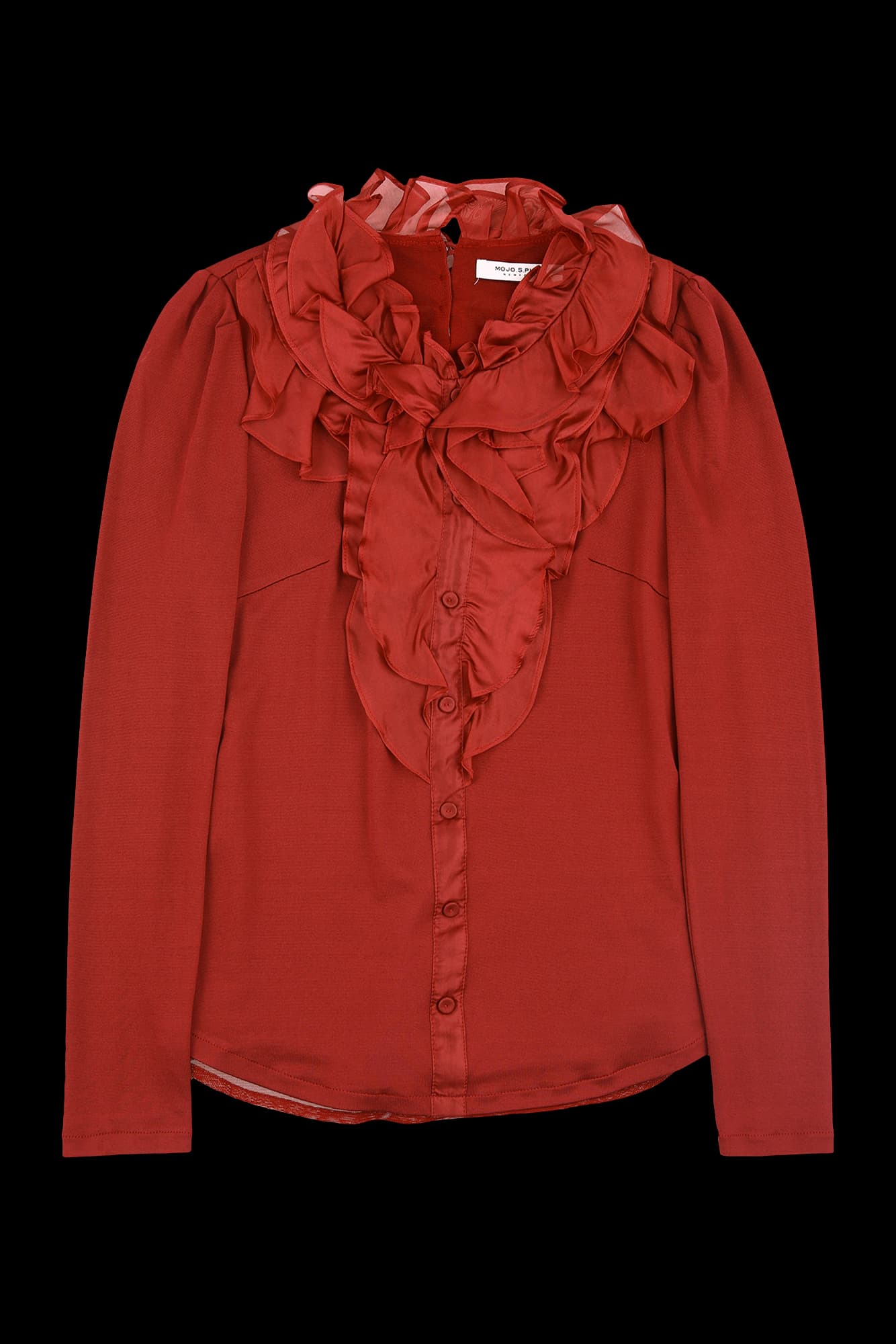 레이스 트리밍 블라우스