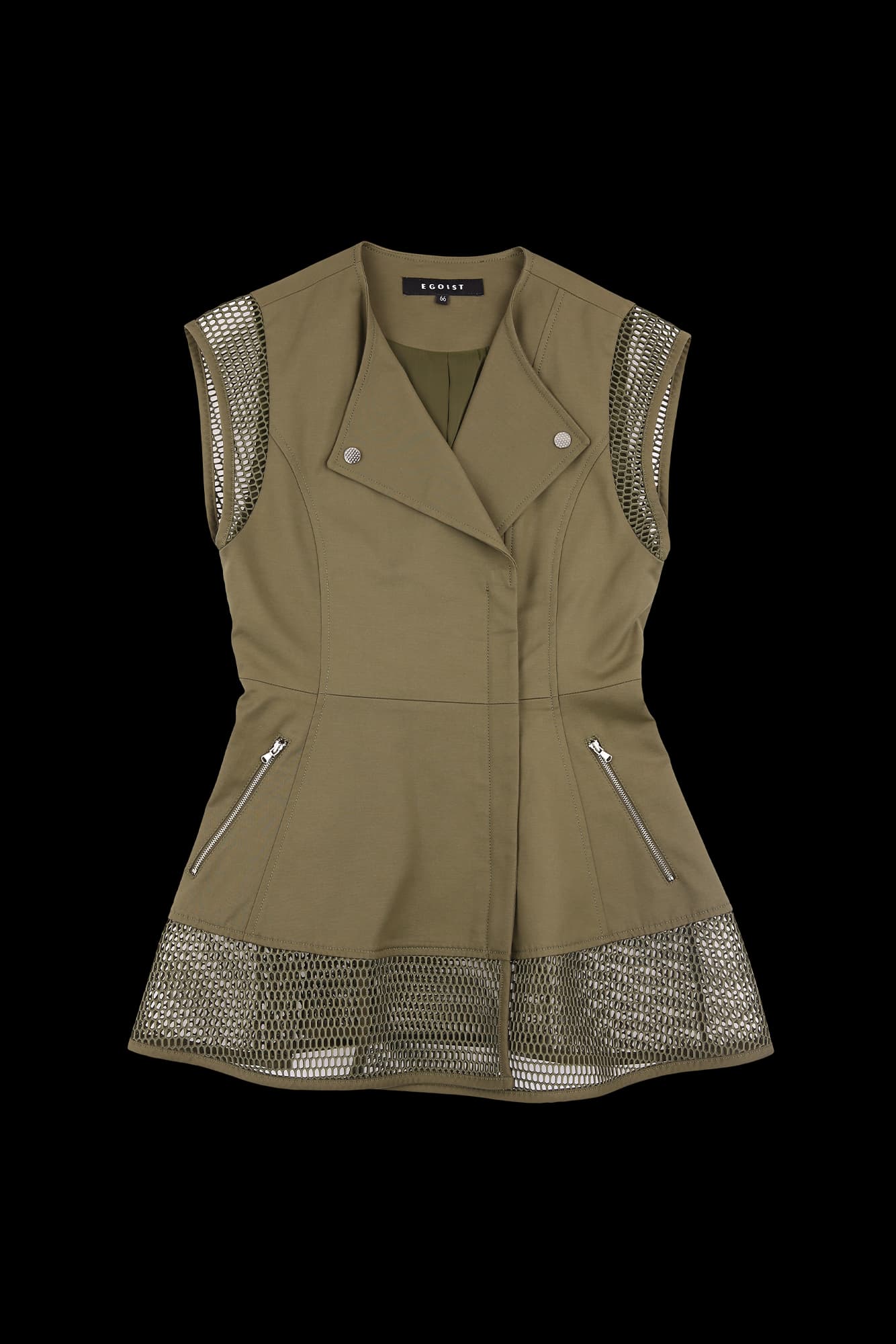 슬리브 시스루 베스트 자켓