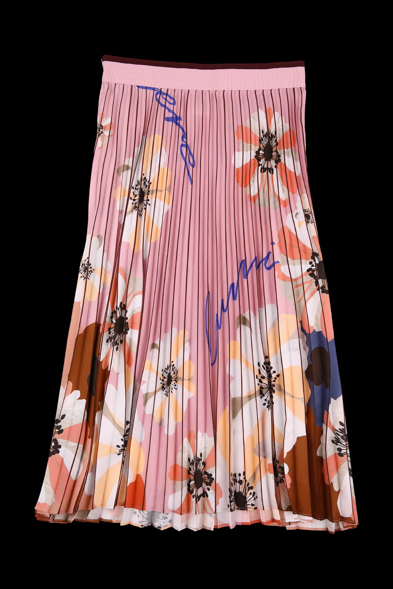 플라워 플리츠 스커트