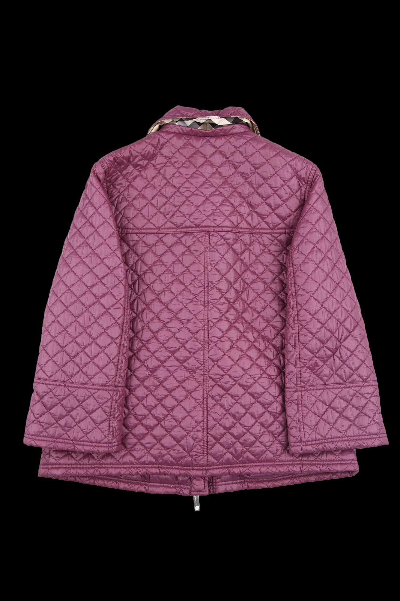 카라 체크 퀄팅 점퍼