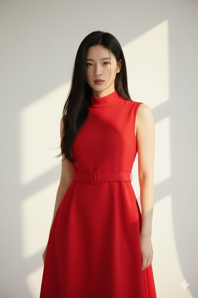 앞벨트 민소매 원피스