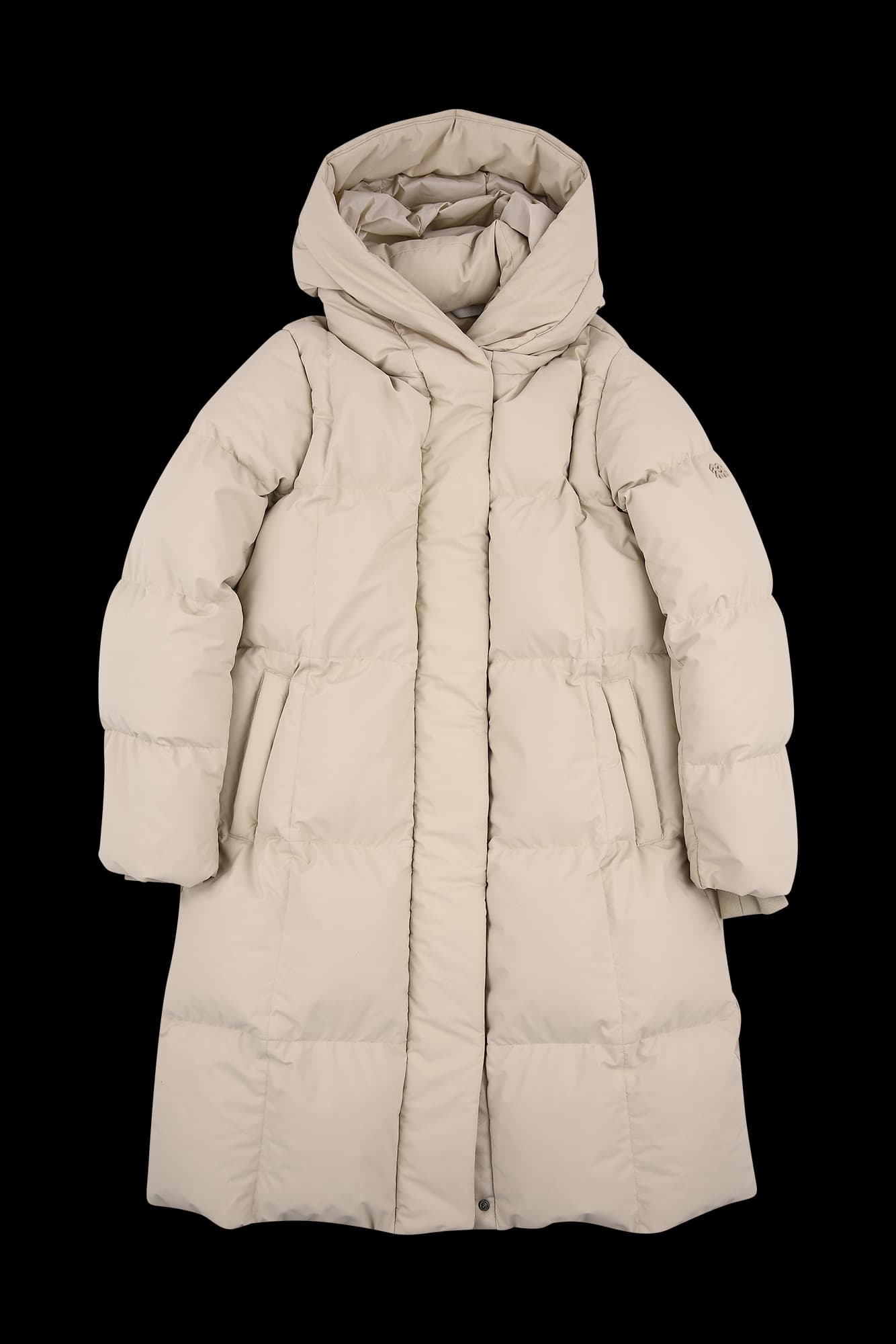 스퀘어 퀼팅 후드 패딩