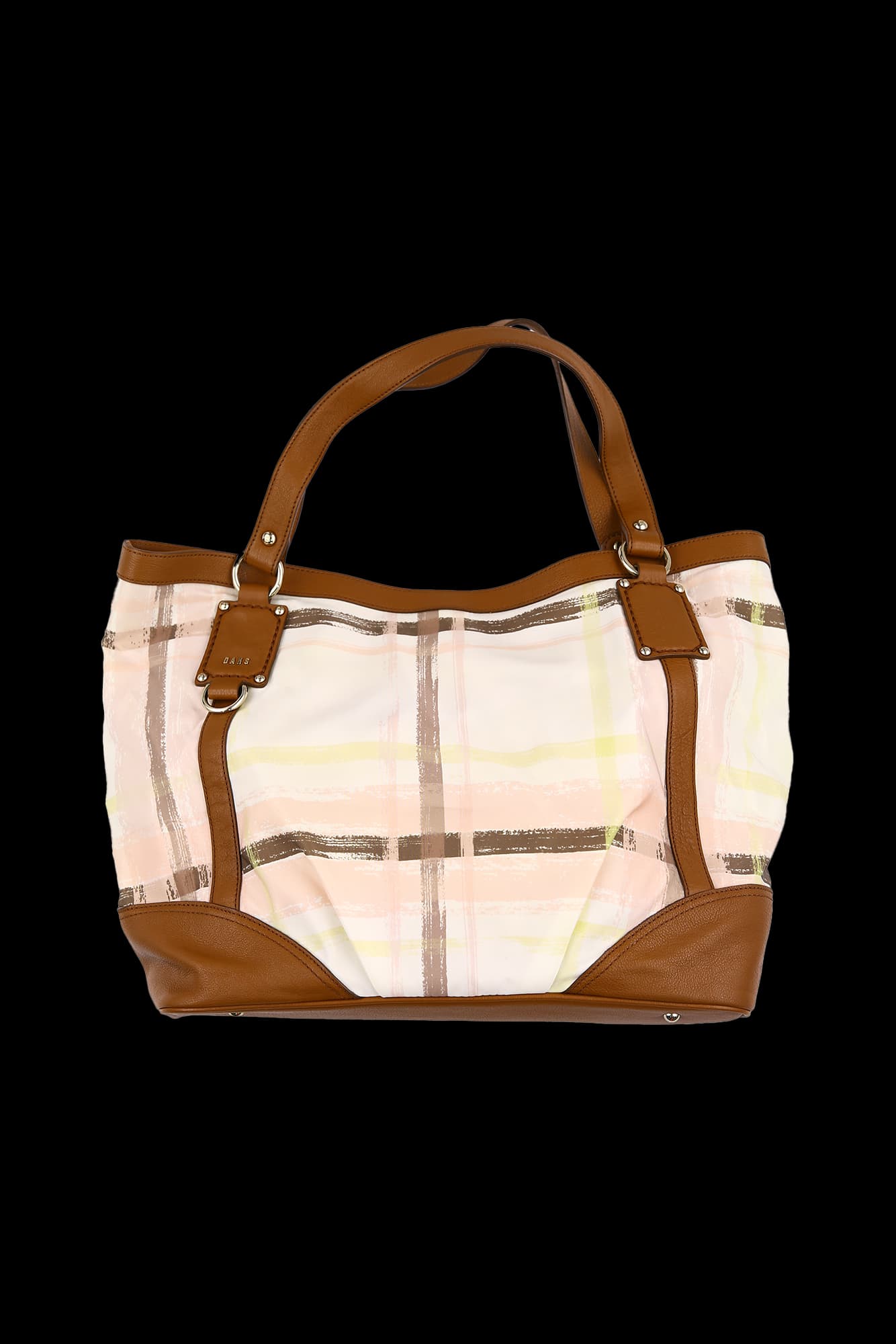 브라운체크 숄더백