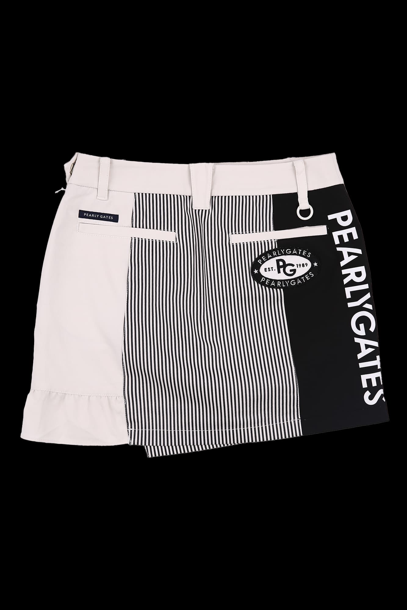 스트라이프 배색 스커트