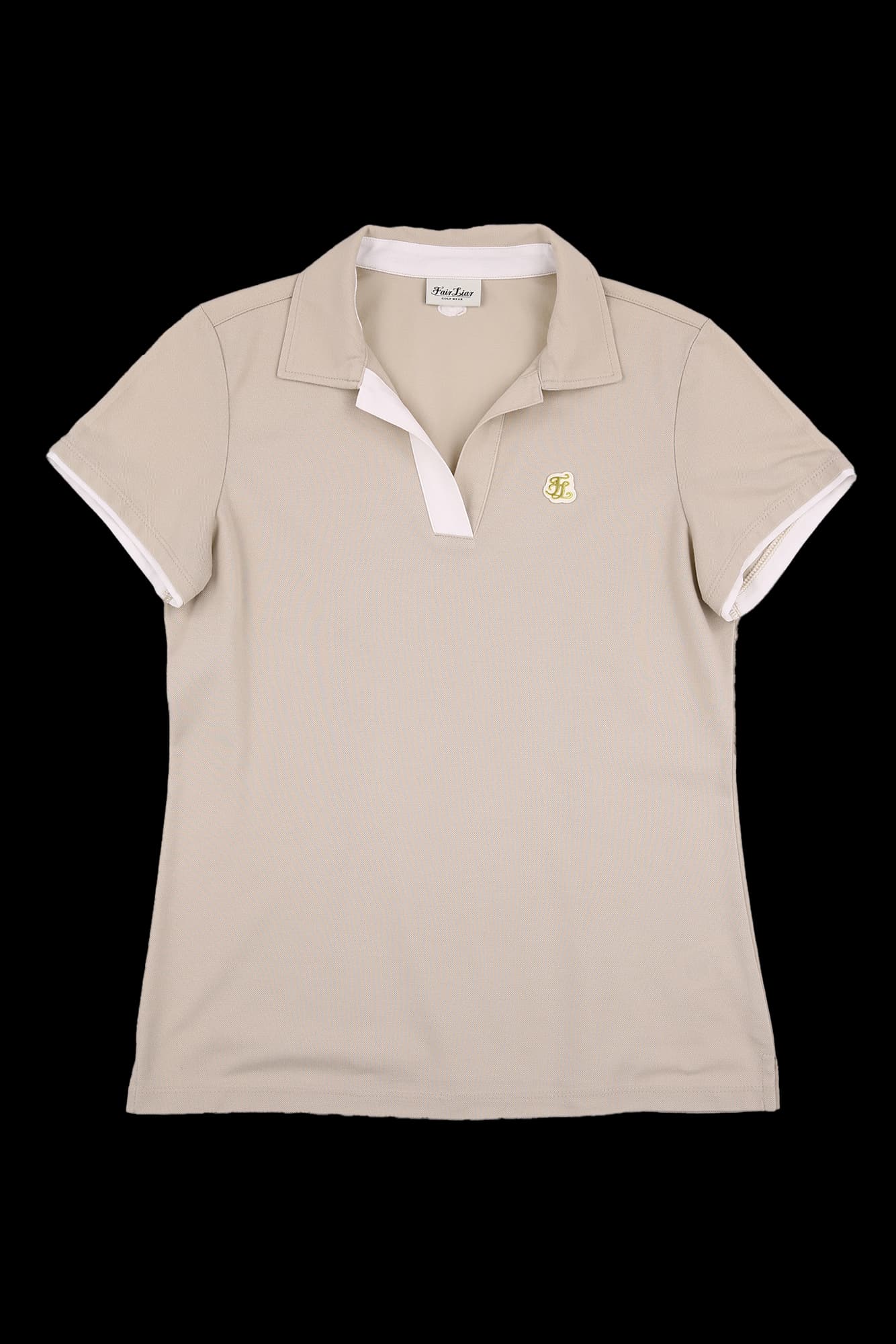 배색 반팔 카라티