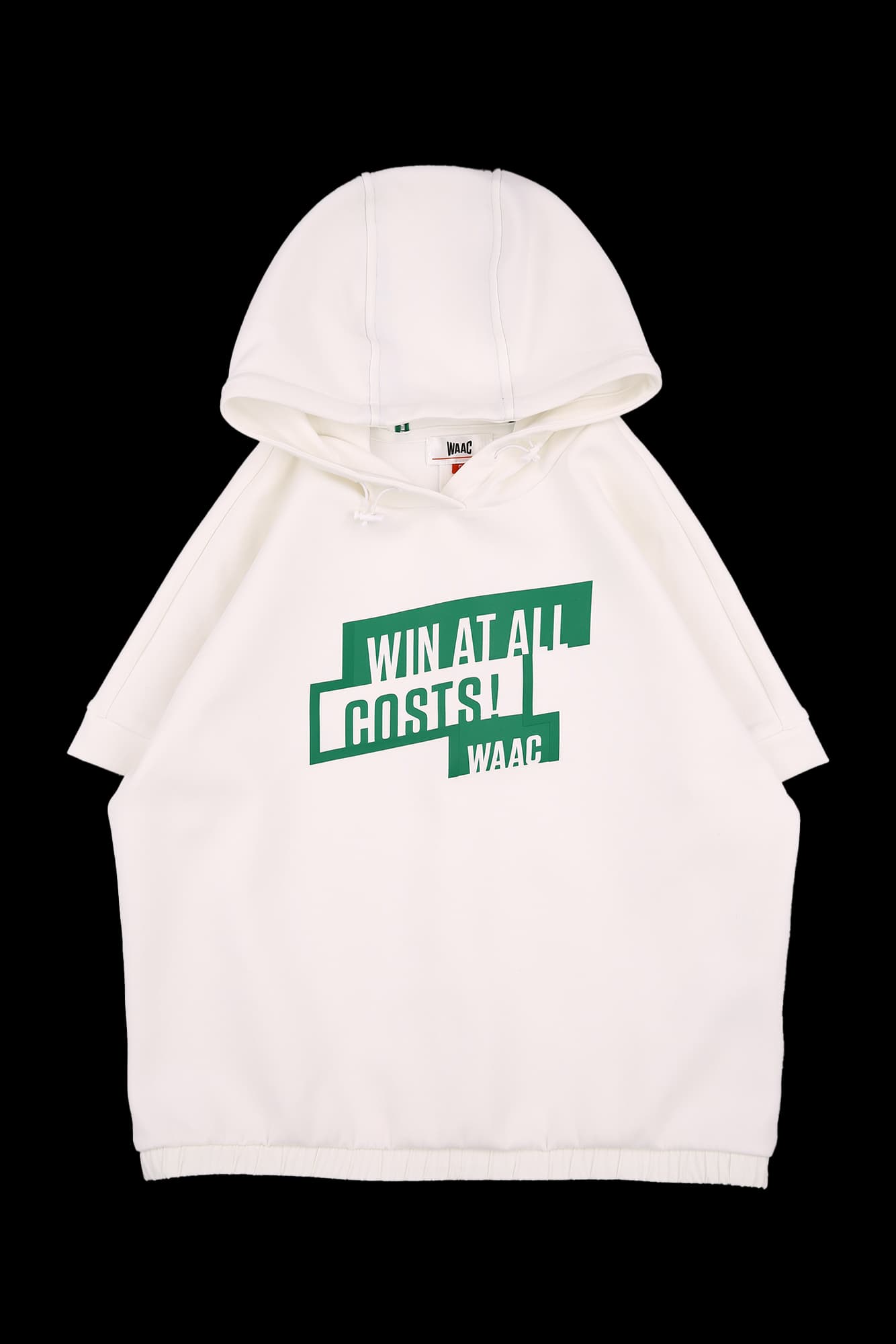 로고 반팔 후드