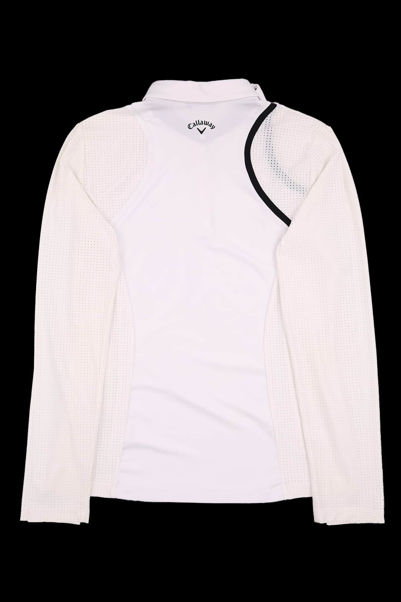 펀칭 배색 긴팔 카라 티셔츠