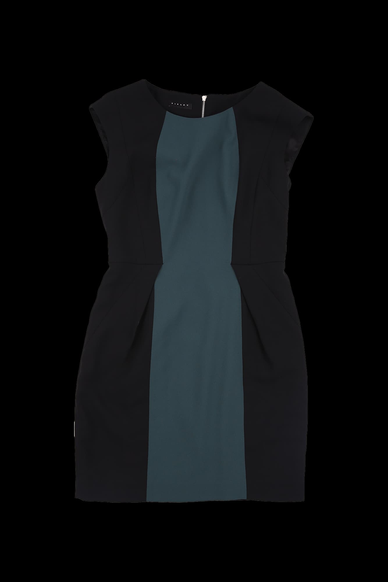 배색 슬리브리스 원피스