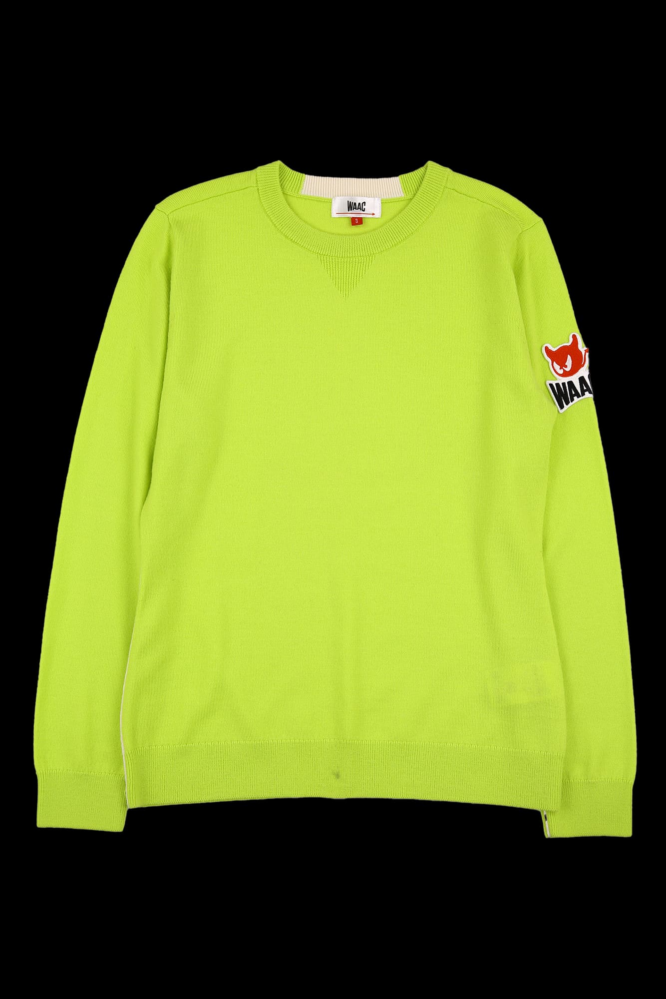 소매 로고 와펜 긴팔 니트