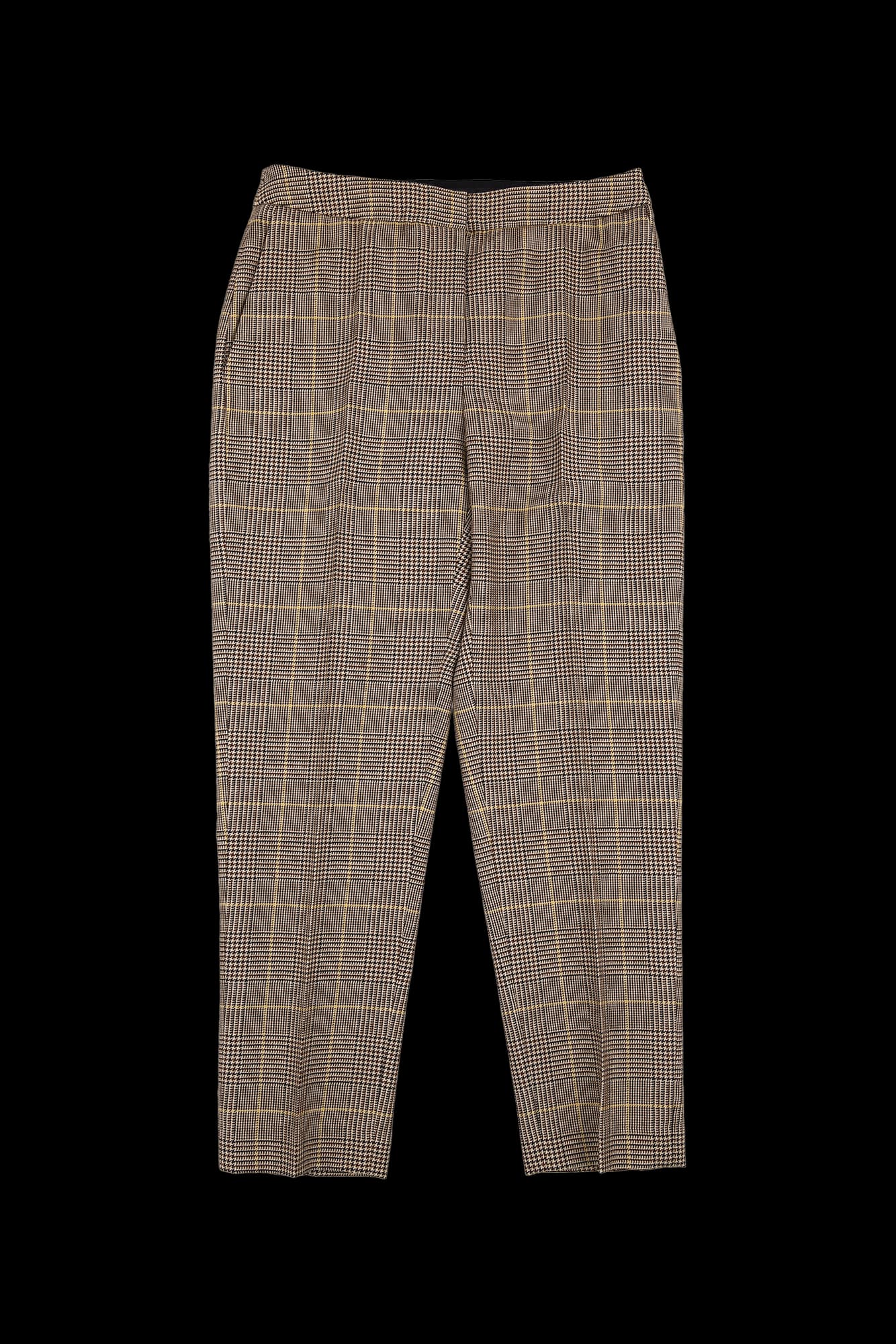 브라운 체크 팬츠