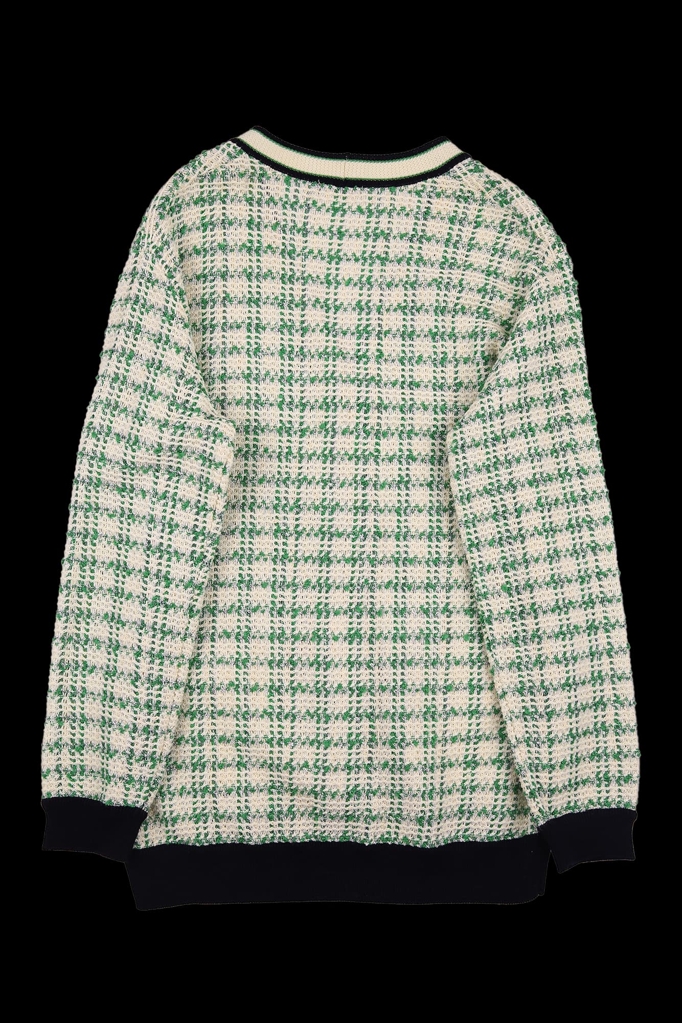 체크 브이넥 가디건