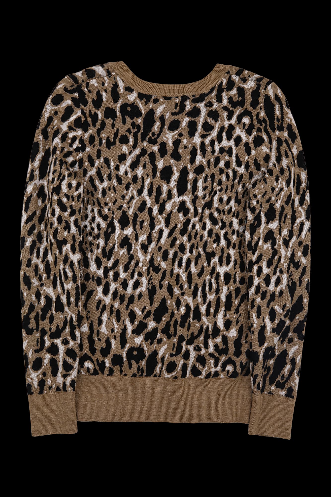 호피 브이넥 니트