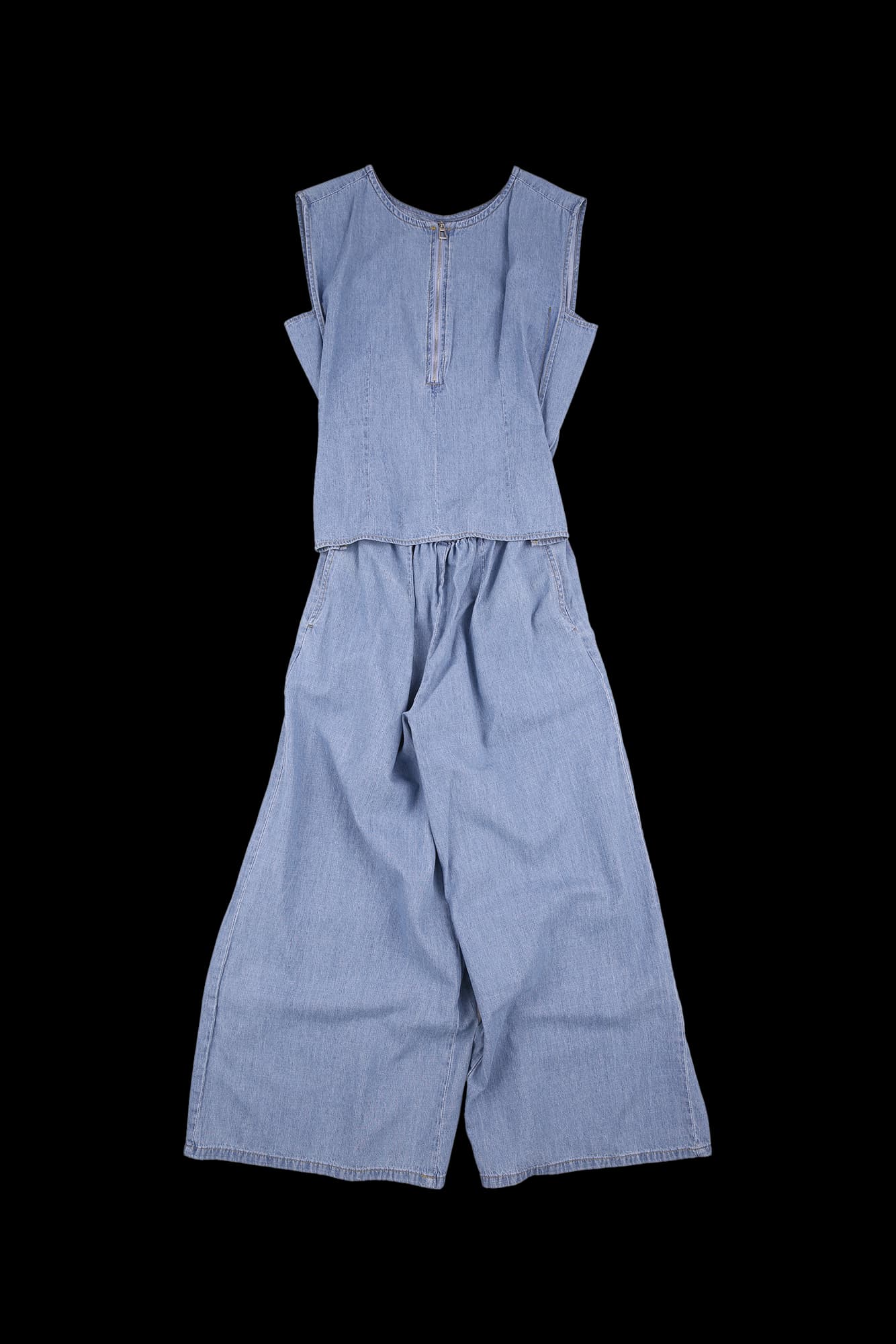 데님 민소매 팬츠