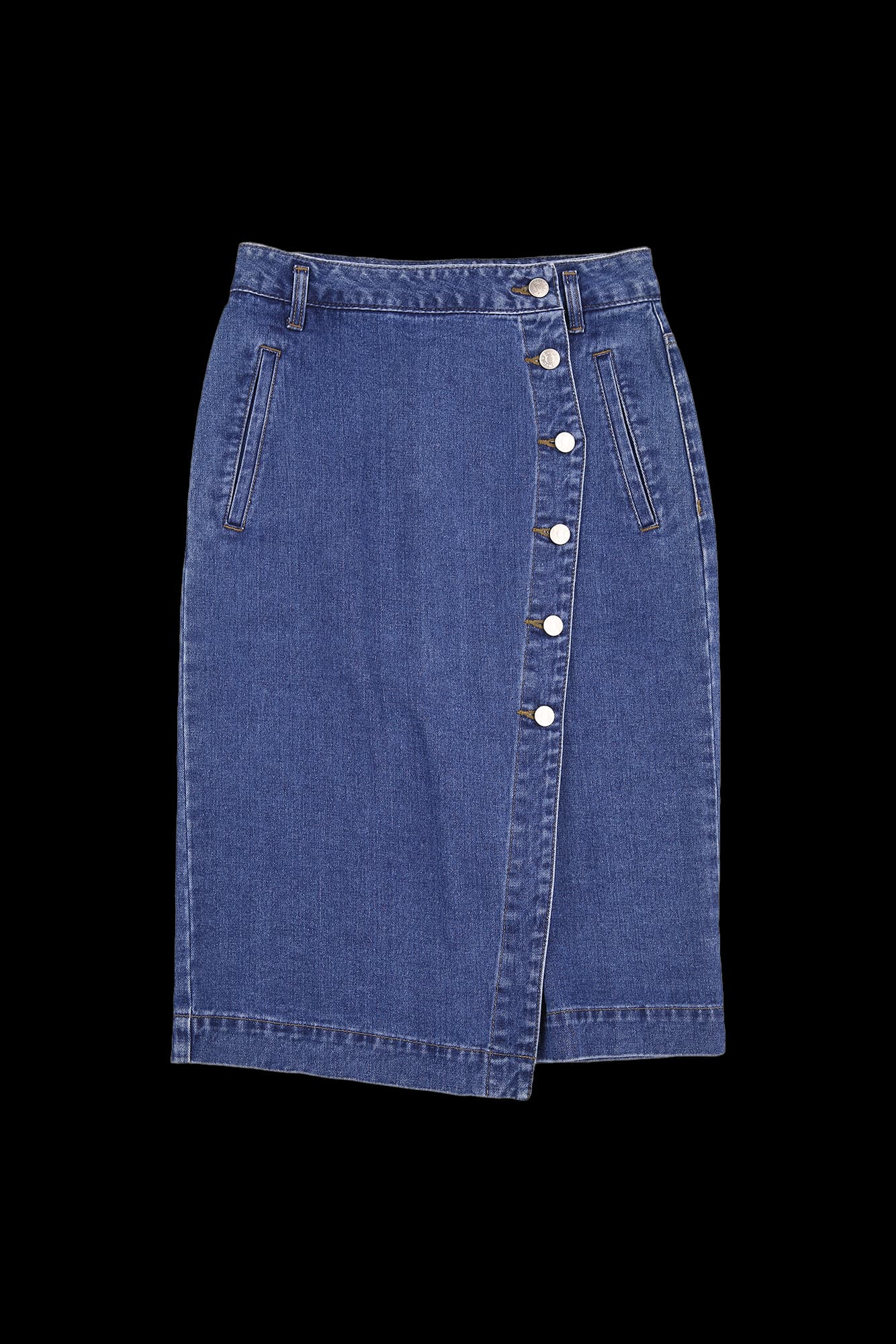 데님 단추 스커트
