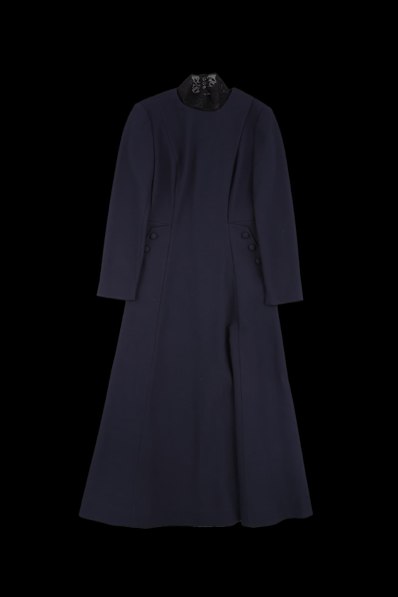 버튼 롱 원피스