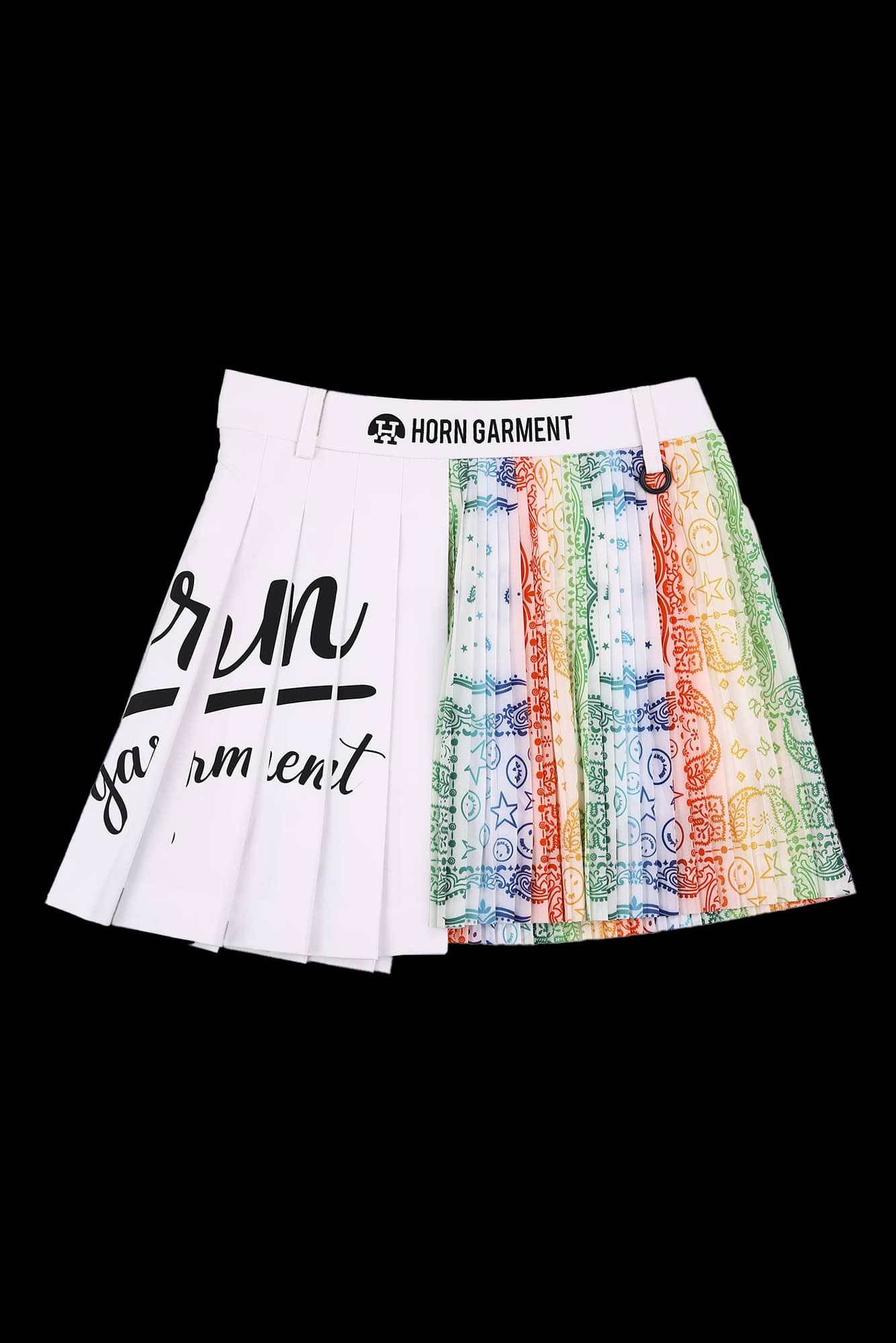 패턴 포인트 플리츠 스커트